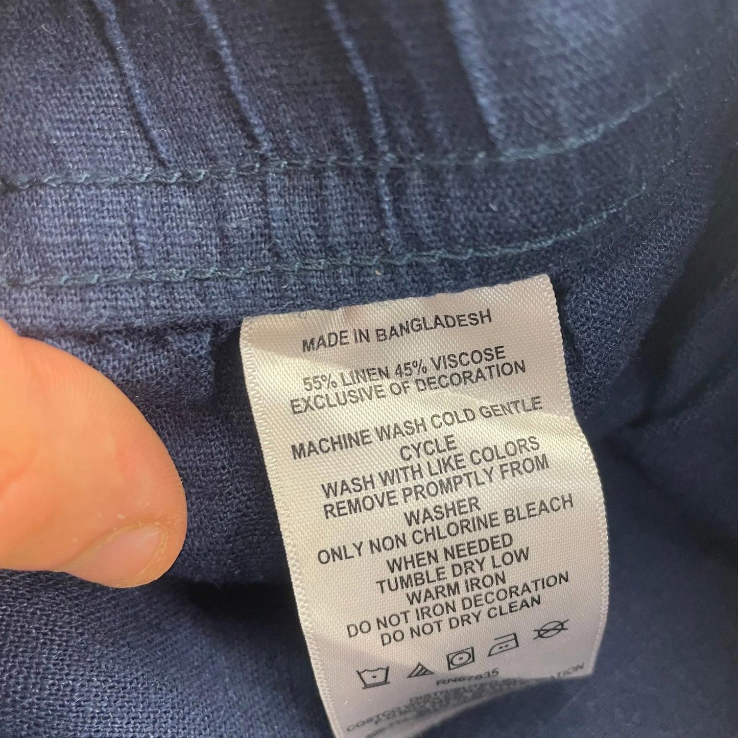 Nautica Shorts Casual Linen Blend Navy Blue Women's XS