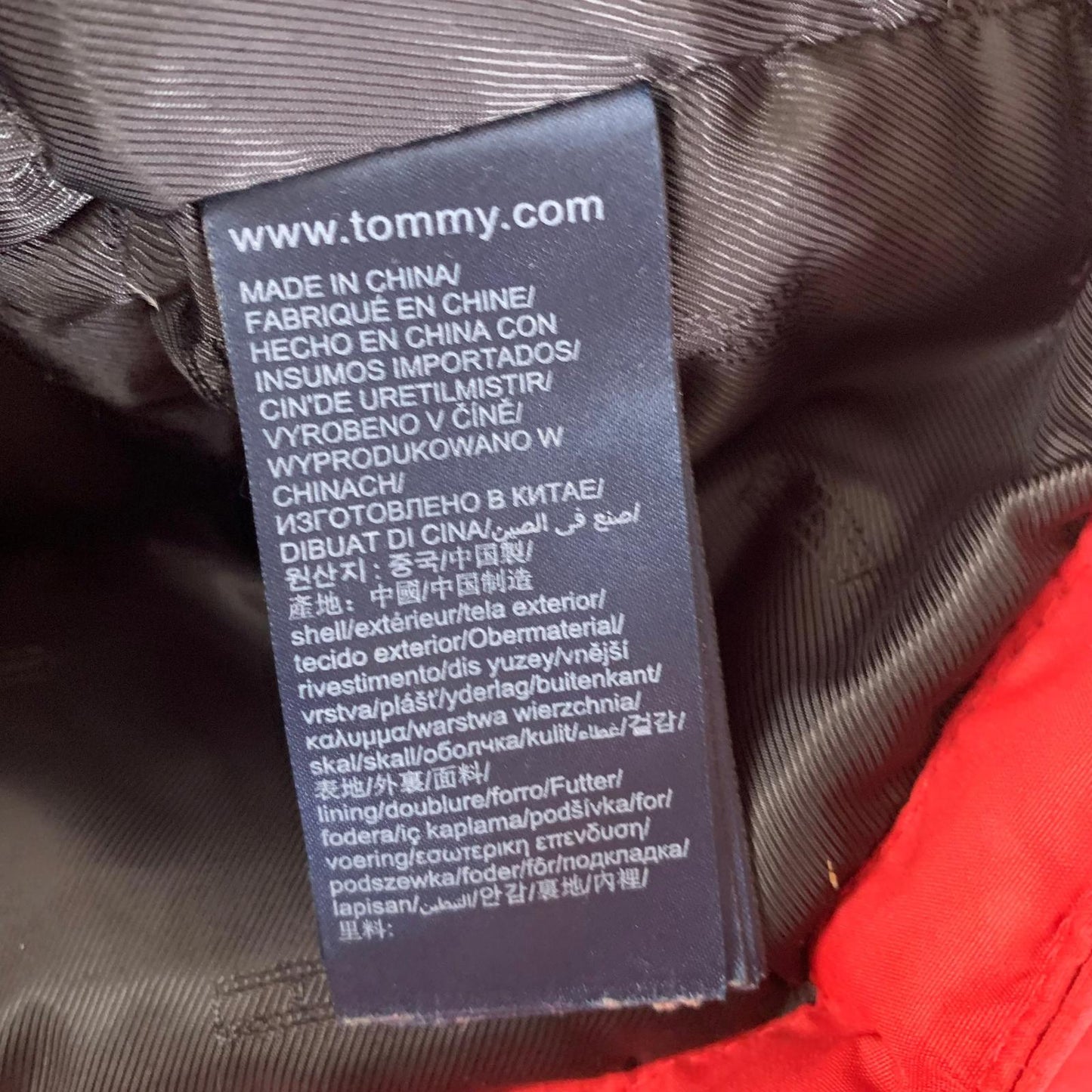 Tommy Jeans Puffer Jacket Faux Fur Hooded Red Girls Medium