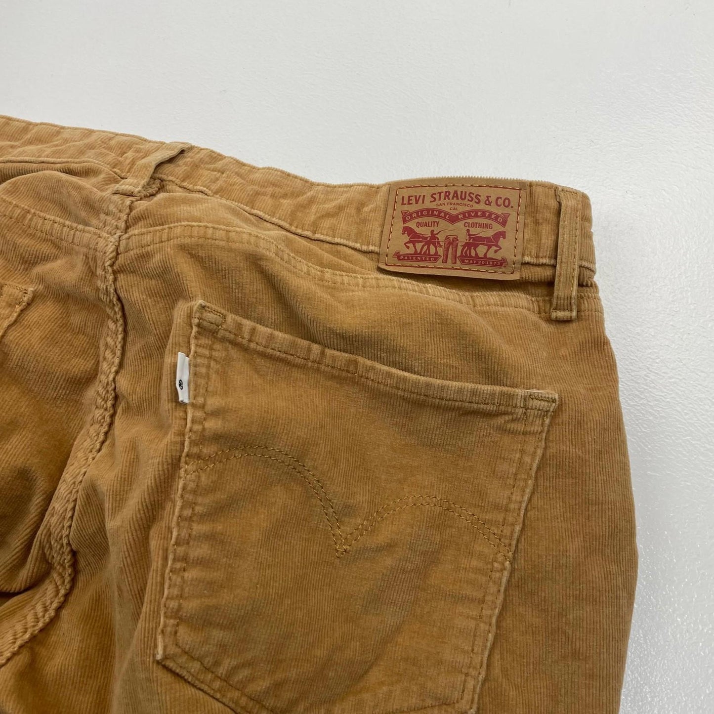 Levi's 721 High Rise Skinny Corduroy Trousers Button Fly Brown Women UK 12