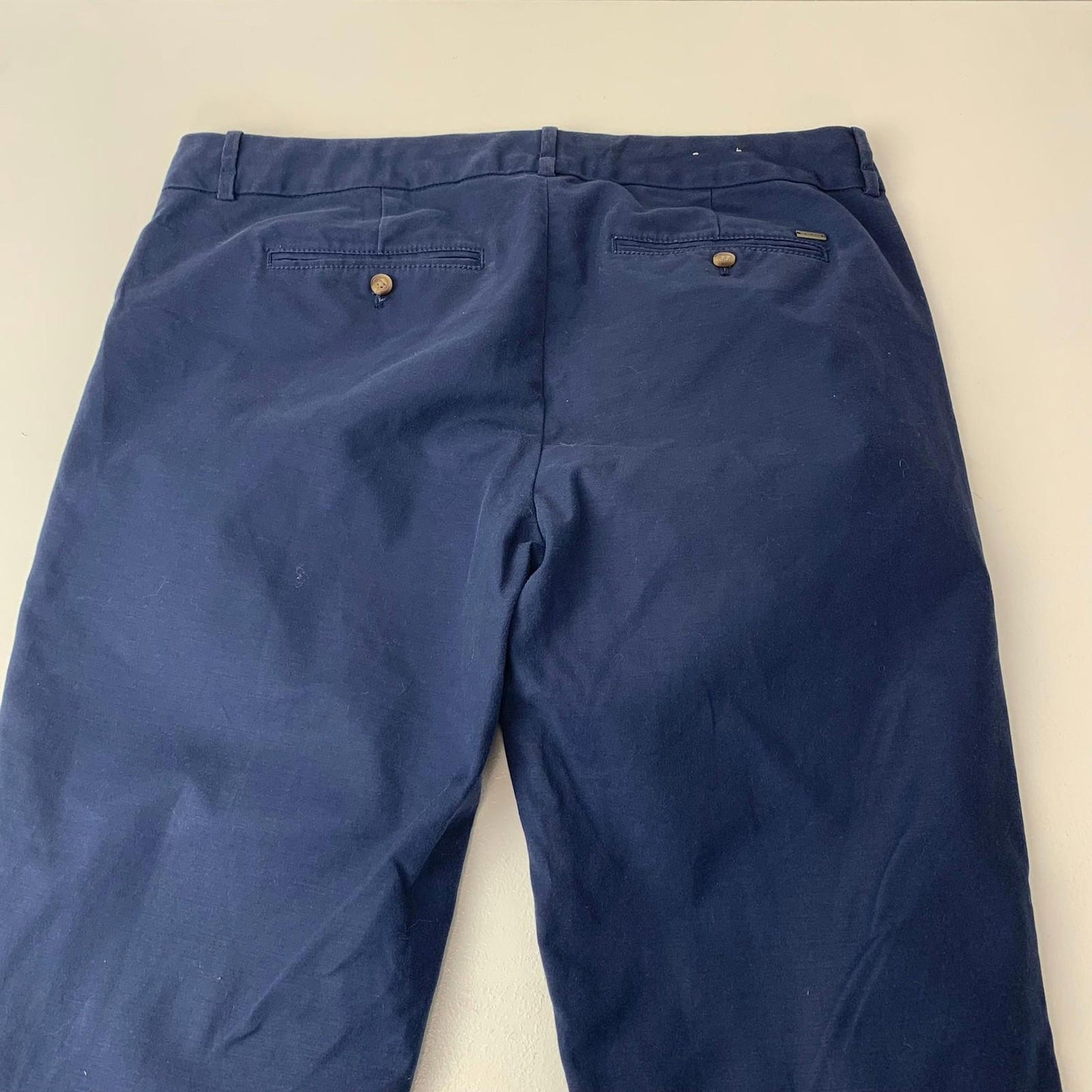 Tommy Hilfiger Parker Trousers Straight Leg Chino Navy Blue Women UK 16