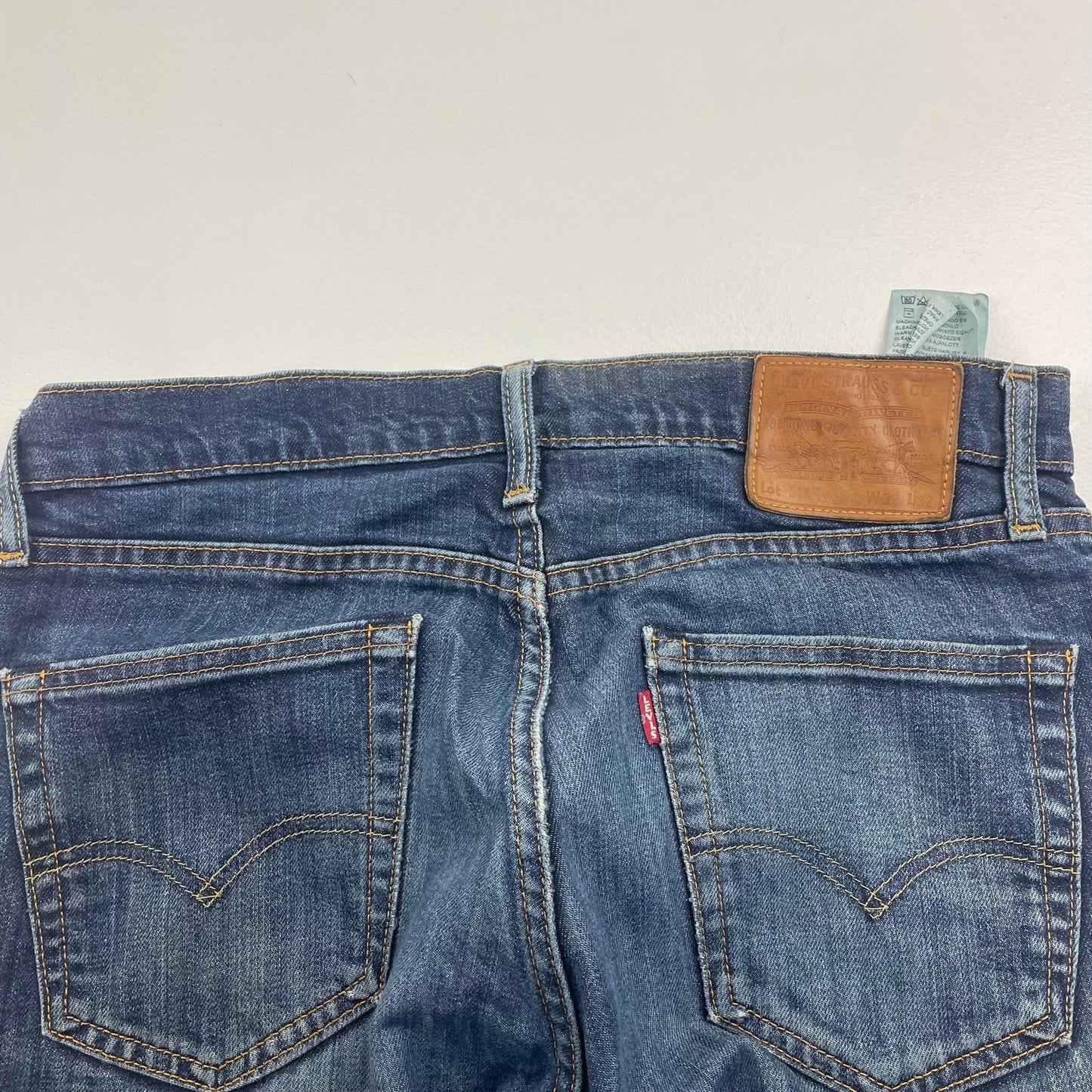 LEVI'S 511 Slim Fit Jeans Distressed Faded Blue Stretch Denim Mens W32 L32