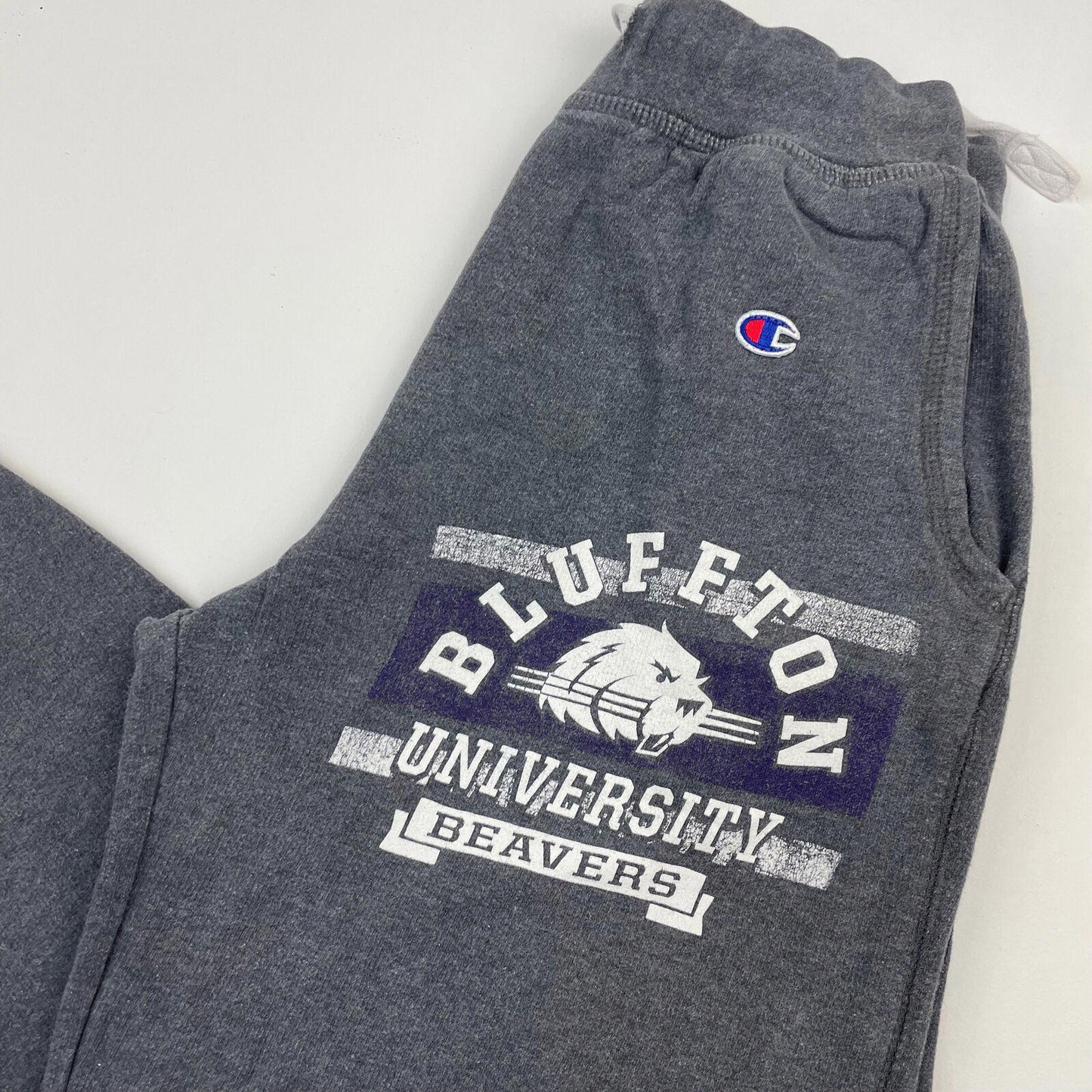 Women’s CHAMPION Grey Joggers , USA NFL BLUFFTON UNI Wide Leg , Size Medium