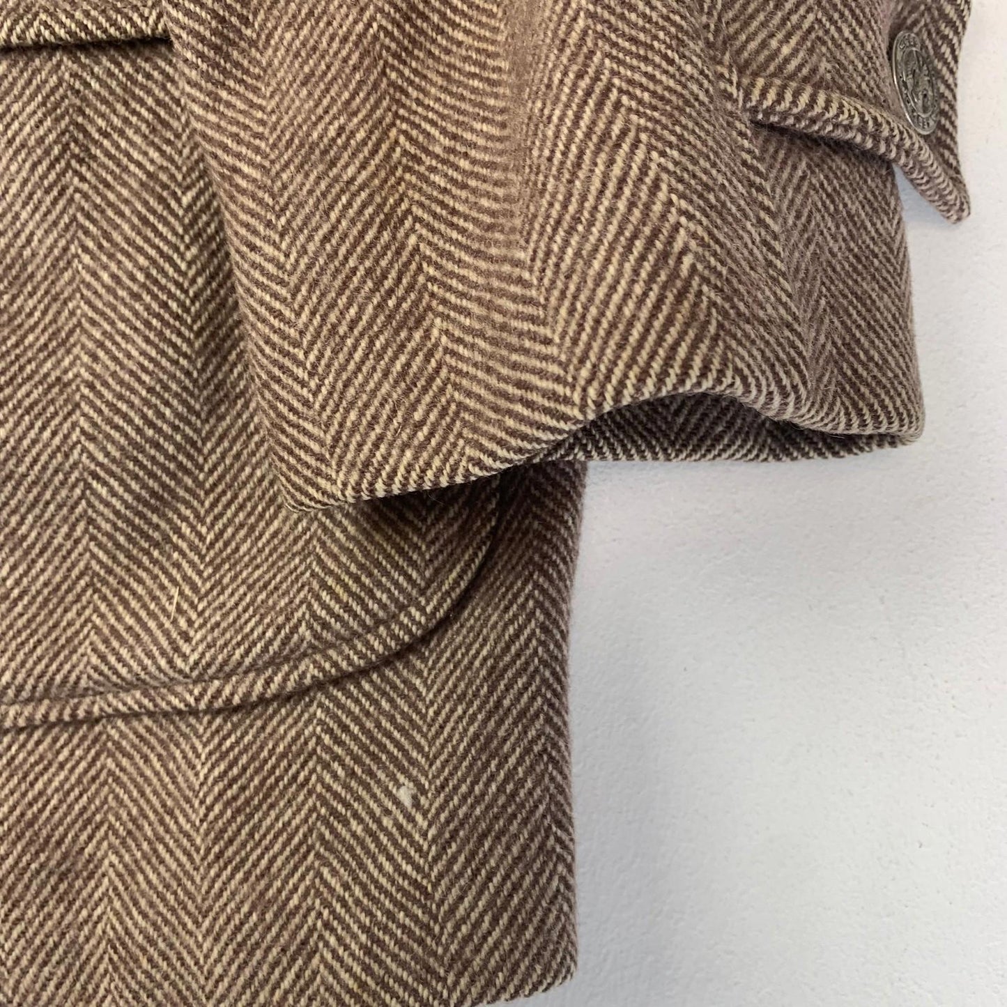 Pendleton Herringbone Wool Jacket Classic Vintage Brown Mens 42R