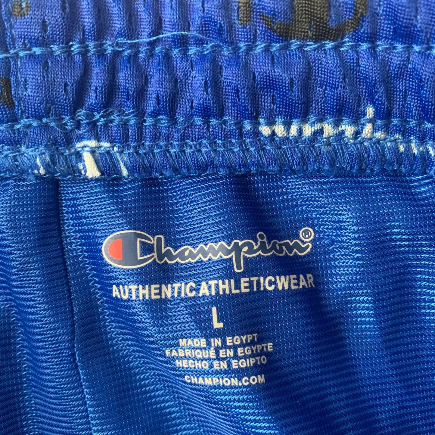 Champion Athletic Shorts All Over Print Mesh Blue Boys Large L