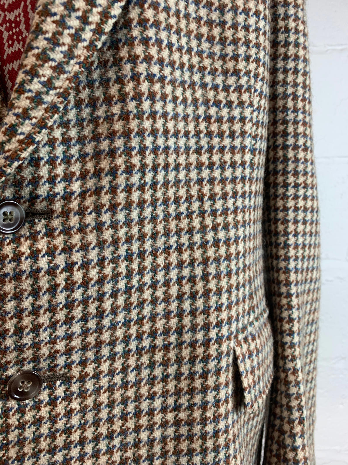 Mens BURTON TAILORED Harris Tweed Wool Jacket / Brown / 42R