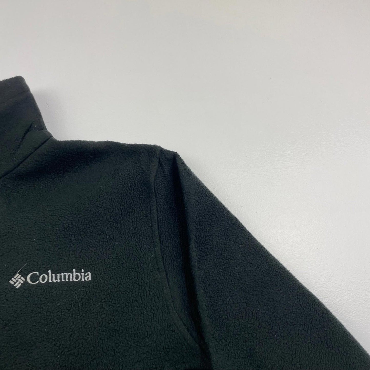 COLUMBIA Fleece Track Jacket Embroidered Varsity Black Womens Small