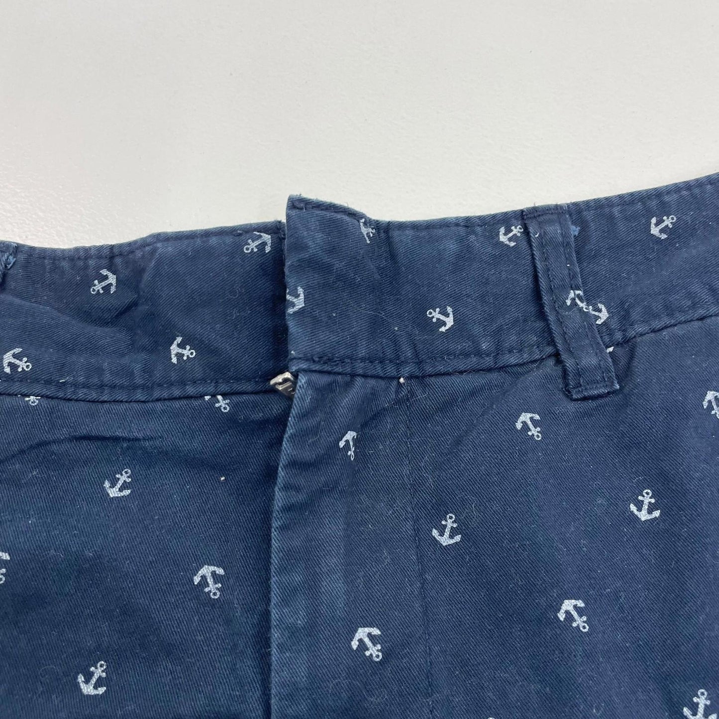 TOMMY HILFIGER Chino Shorts Anchor Print Nautical Navy Blue Women Size UK 6