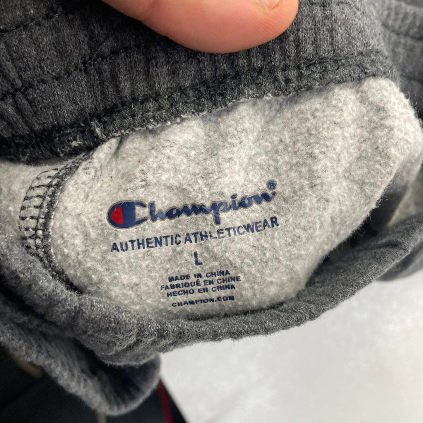 Champion Authentic Athleticwear Jogger Sweatpants Logo Grey Boys Large