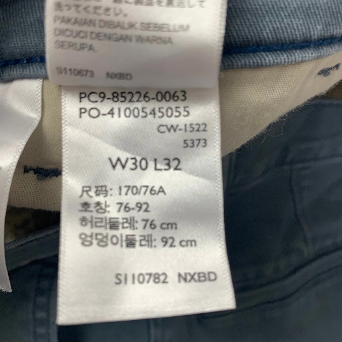 Levi's XX Chino Trousers Standard Taper Platinum Blue Mens W30 L32
