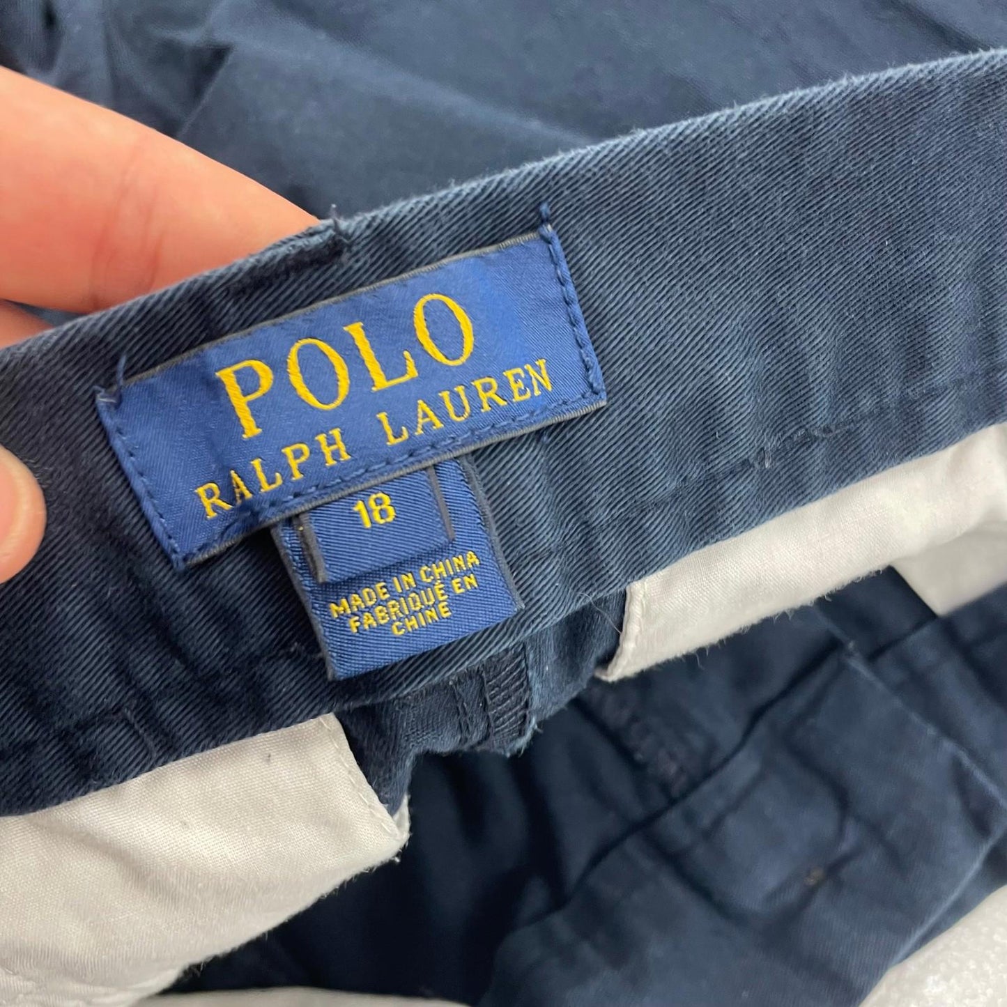 Polo Ralph Lauren Chino Shorts Classic Navy Boys Size 18
