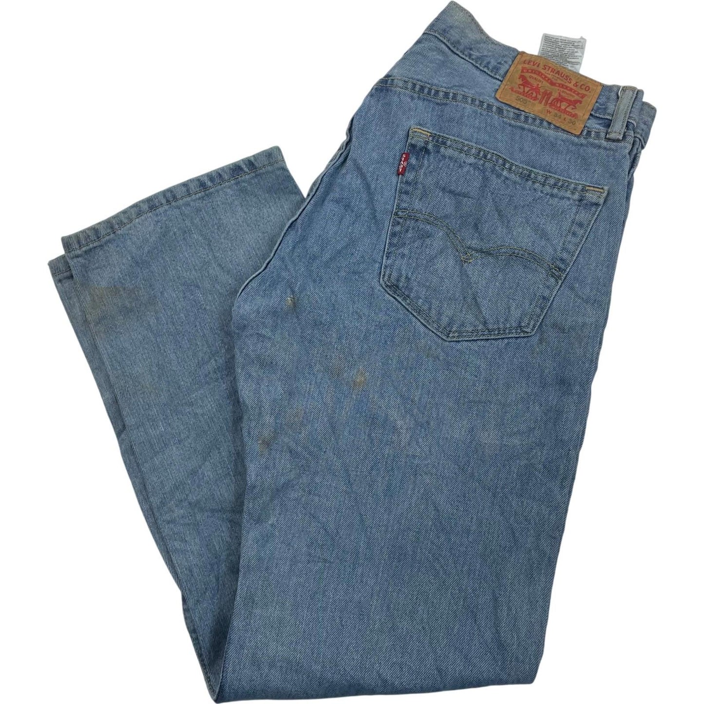 LEVI'S 505 Jeans Straight Leg Stonewash Blue Denim Mens W34 L30