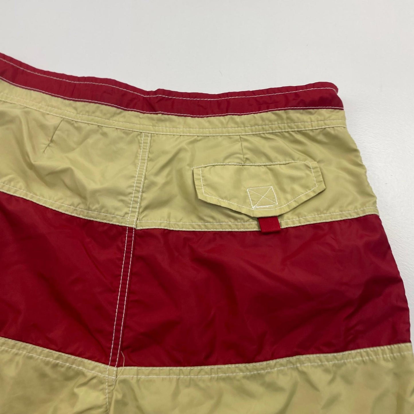 Tommy Hilfiger Swim Shorts Red Beige Colourblock Mens M