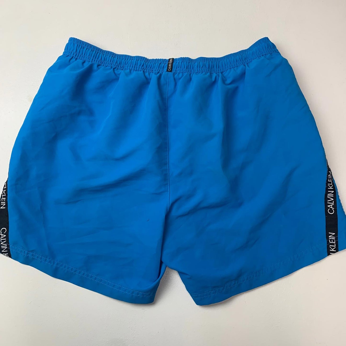 CALVIN KLEIN Swim Shorts Logo Tape Blue Mens Large