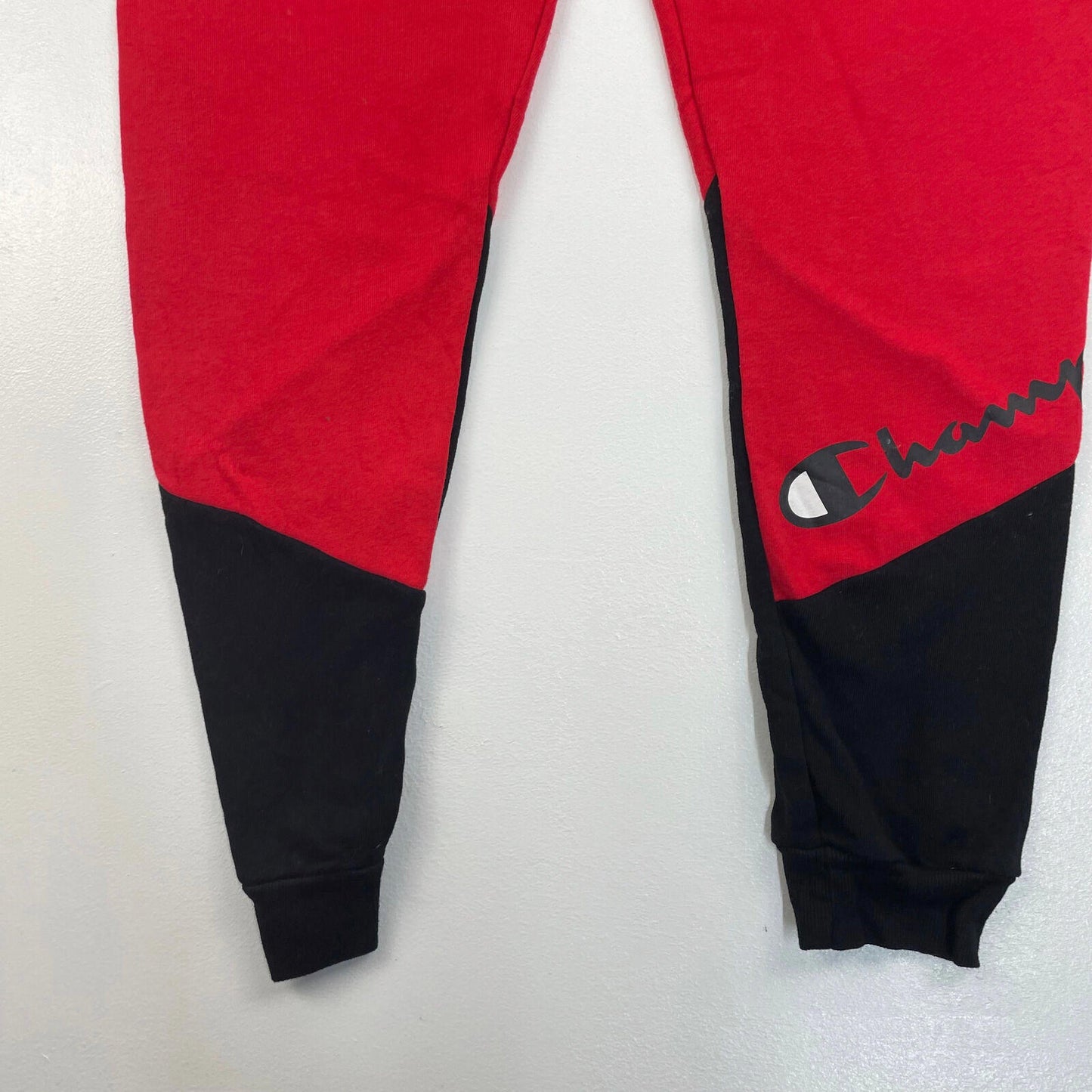 Boys CHAMPION Red & Black Joggers , Sweatpants , Size Youth L