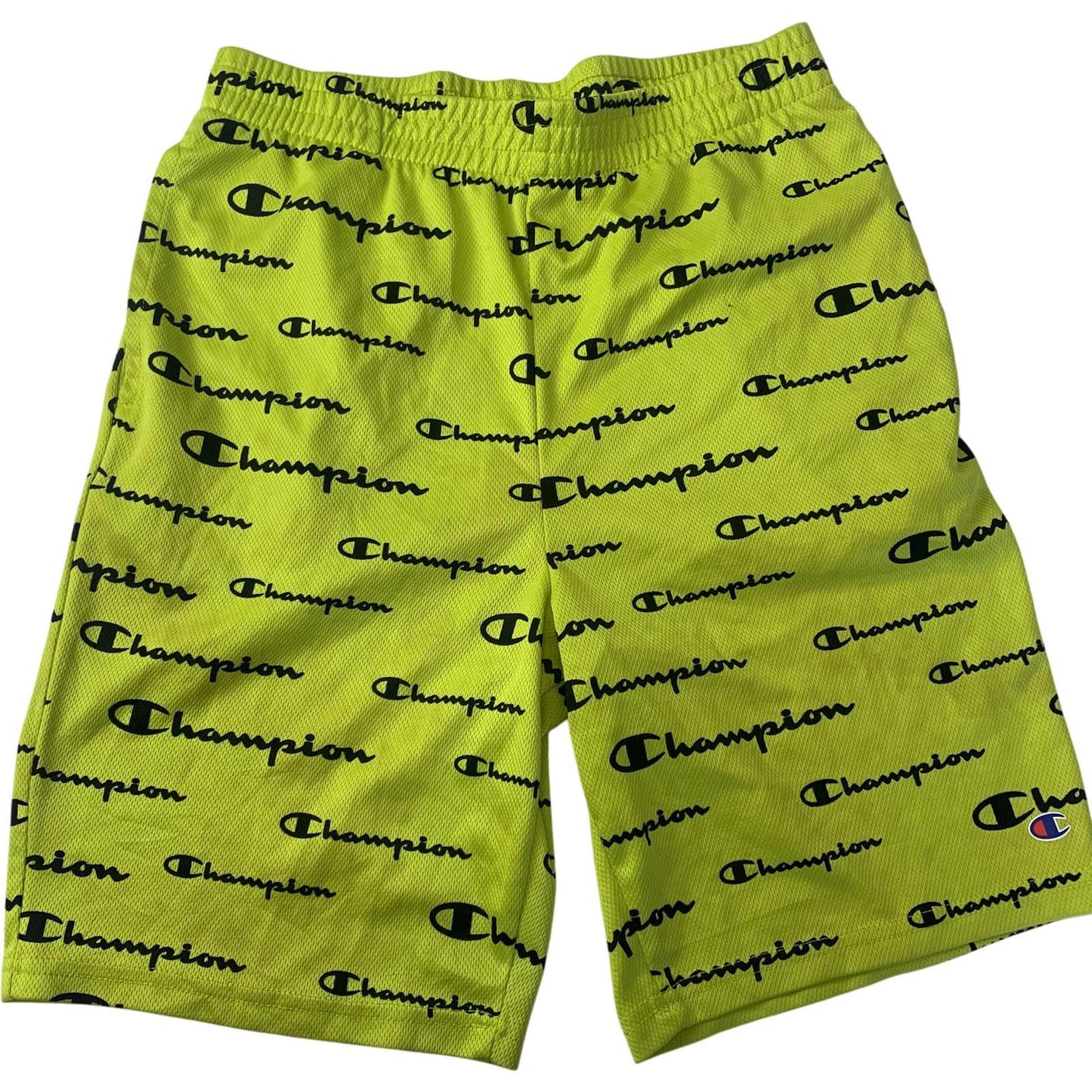 Champion Athletic Shorts Bold Logo Print Yellow Boys 18/20