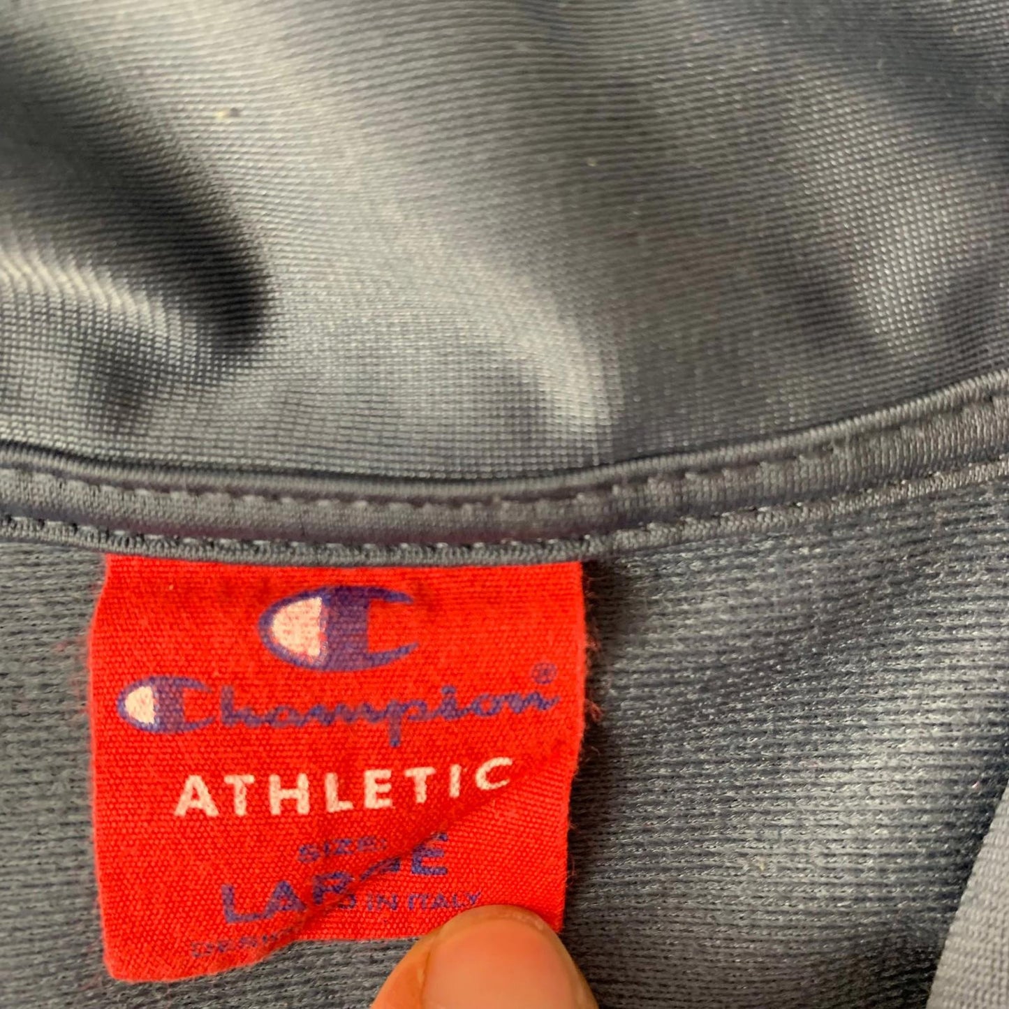 Champion Athletic Track Jacket Zip Up Blue Mens Large