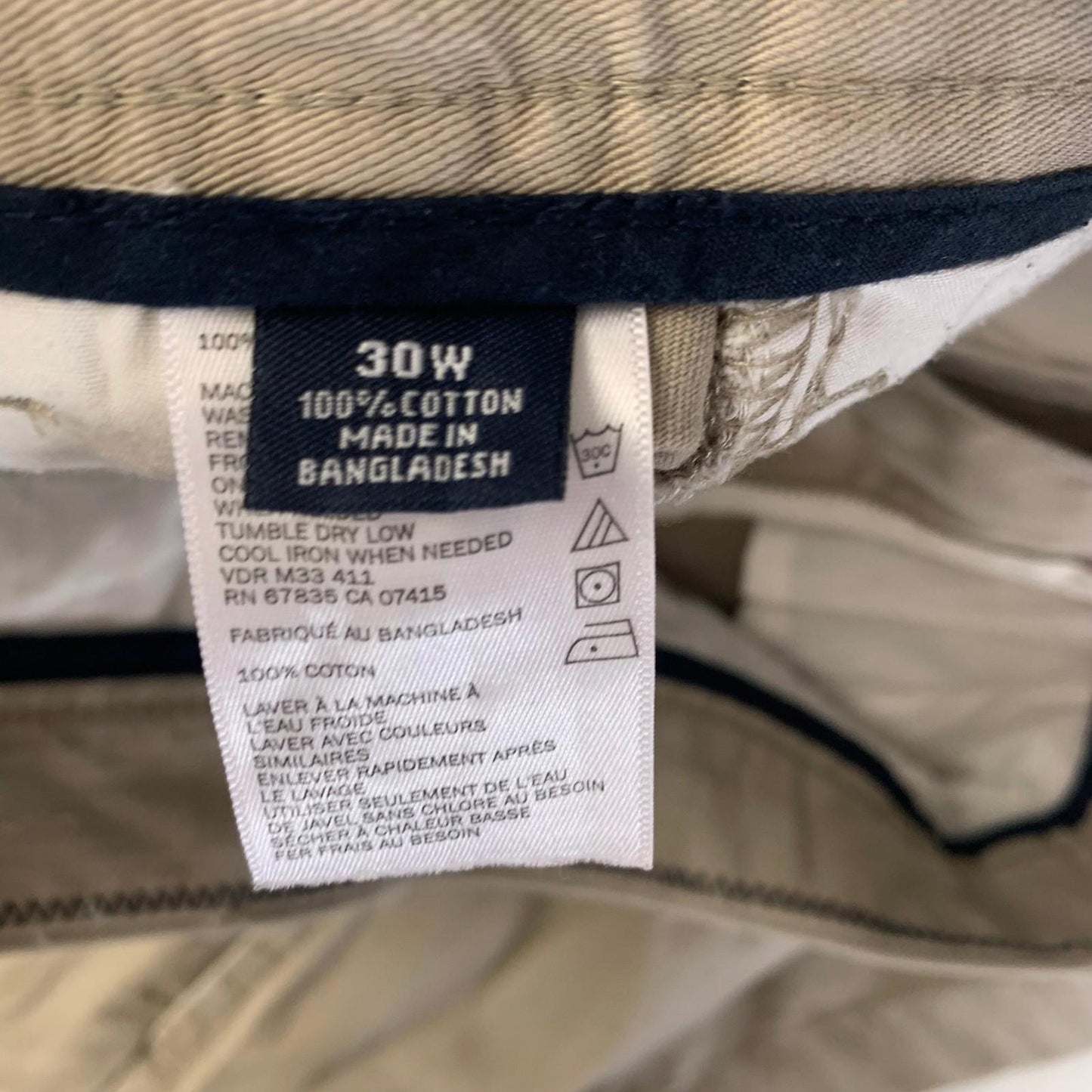 Nautica Men's Chino Shorts Beige Pleated Classic Fit Summer 30W