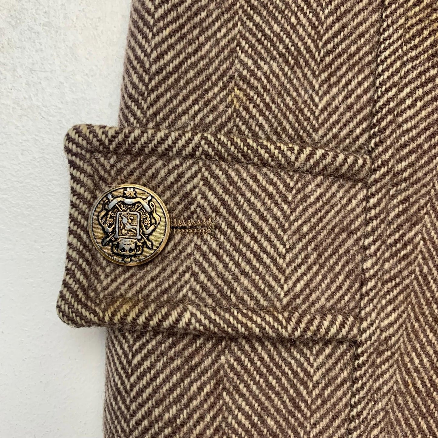 Pendleton Herringbone Wool Jacket Classic Vintage Brown Mens 42R