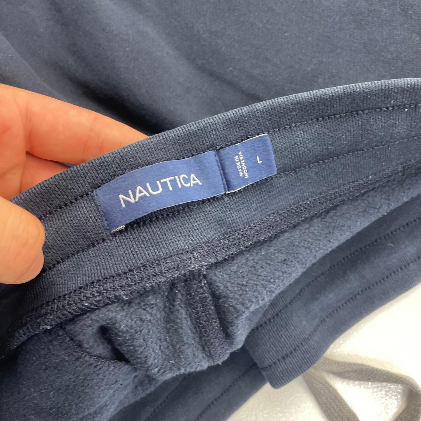 Nautica Jogger Trousers Drawstring Waistband Black Mens Large