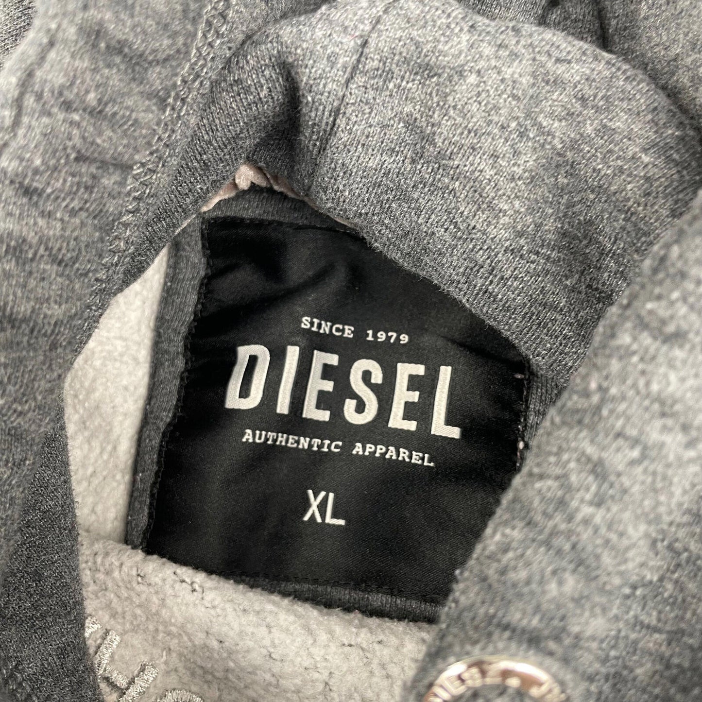 Women’s Grey DIESEL Spellout Hoodie Sweatshirt , Size XL