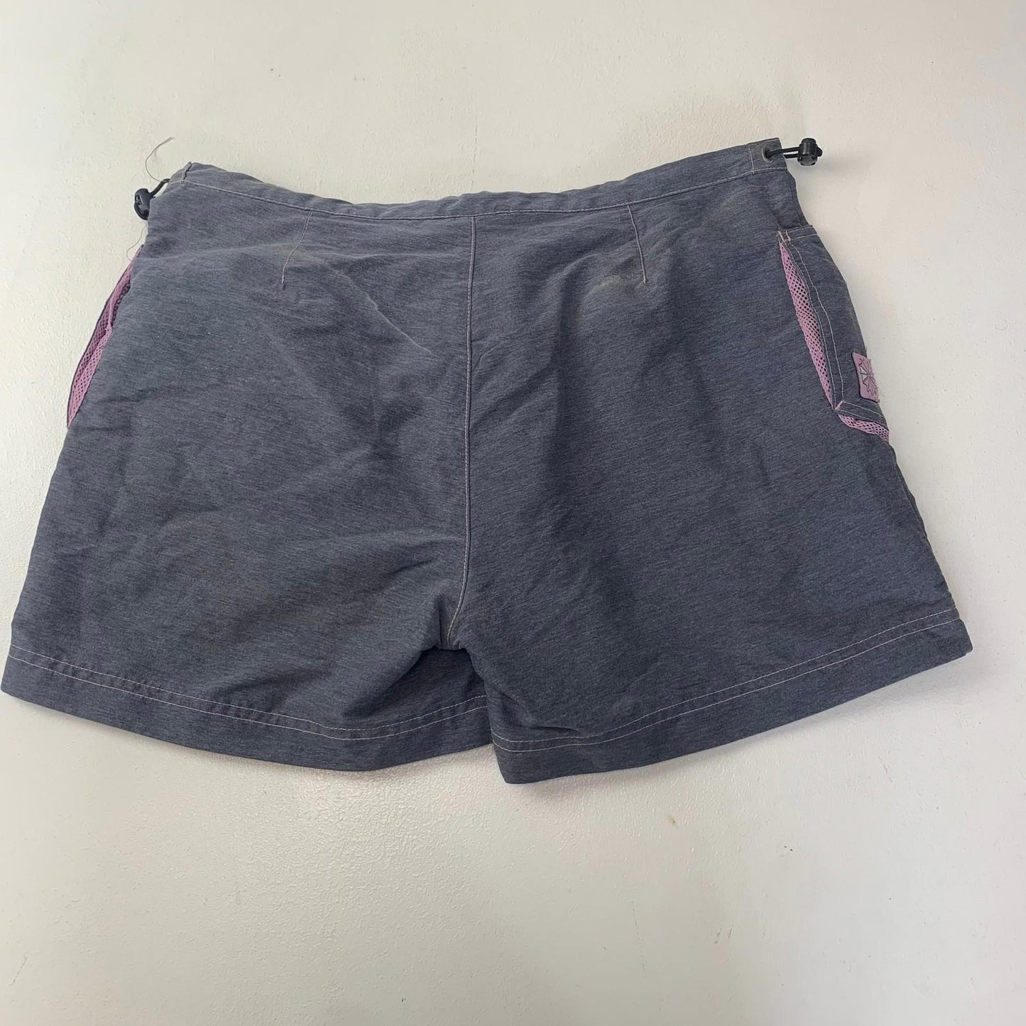 Reebok Classic Swim Shorts Adjustable Drawstring Grey Womens UK 12