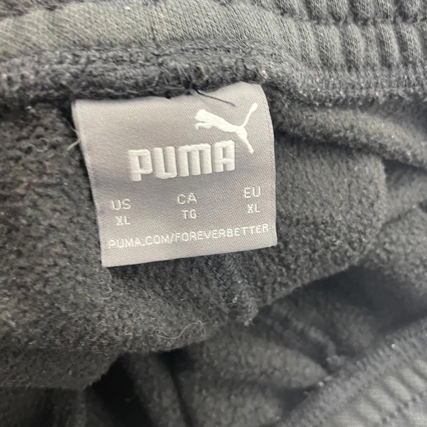 Puma Black Sweat Shorts Embossed Logo Drawstring Waist Mens XL