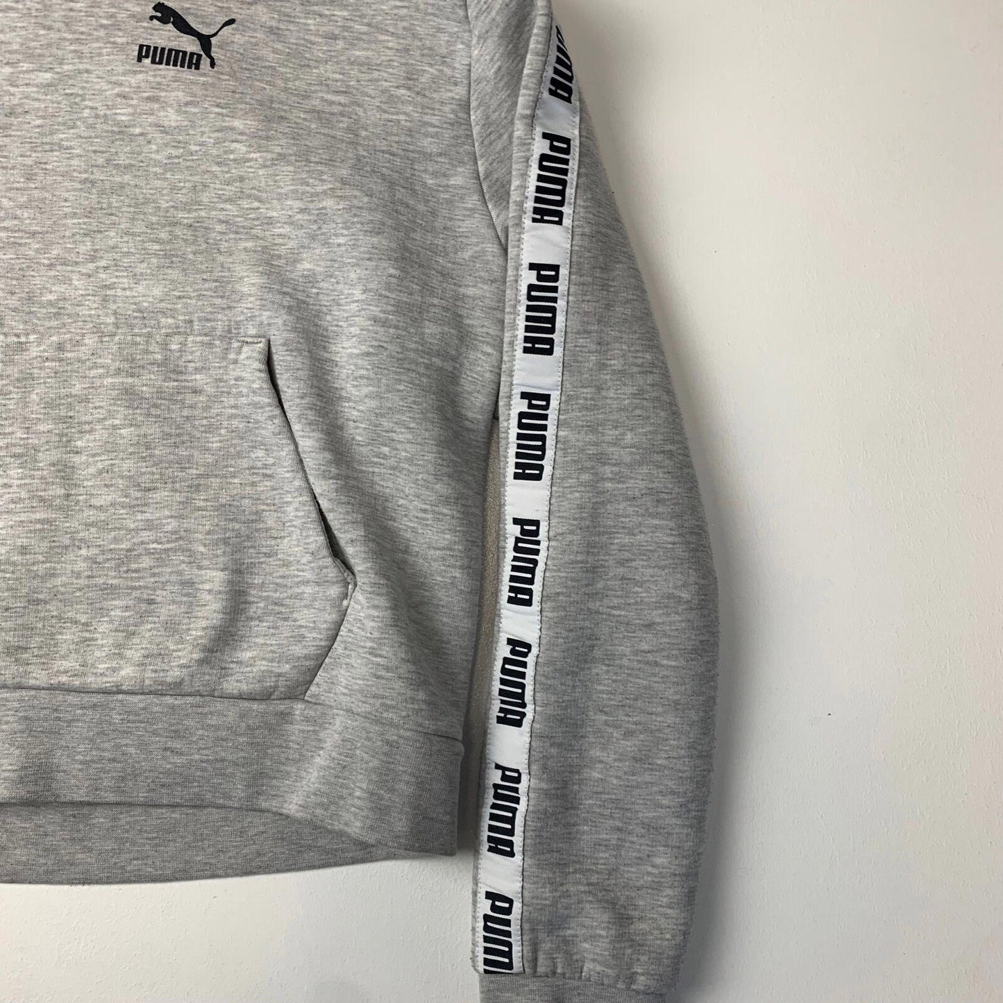 Women’s PUMA Cropped Hoodie / Grey / UK8 / XS / Taped