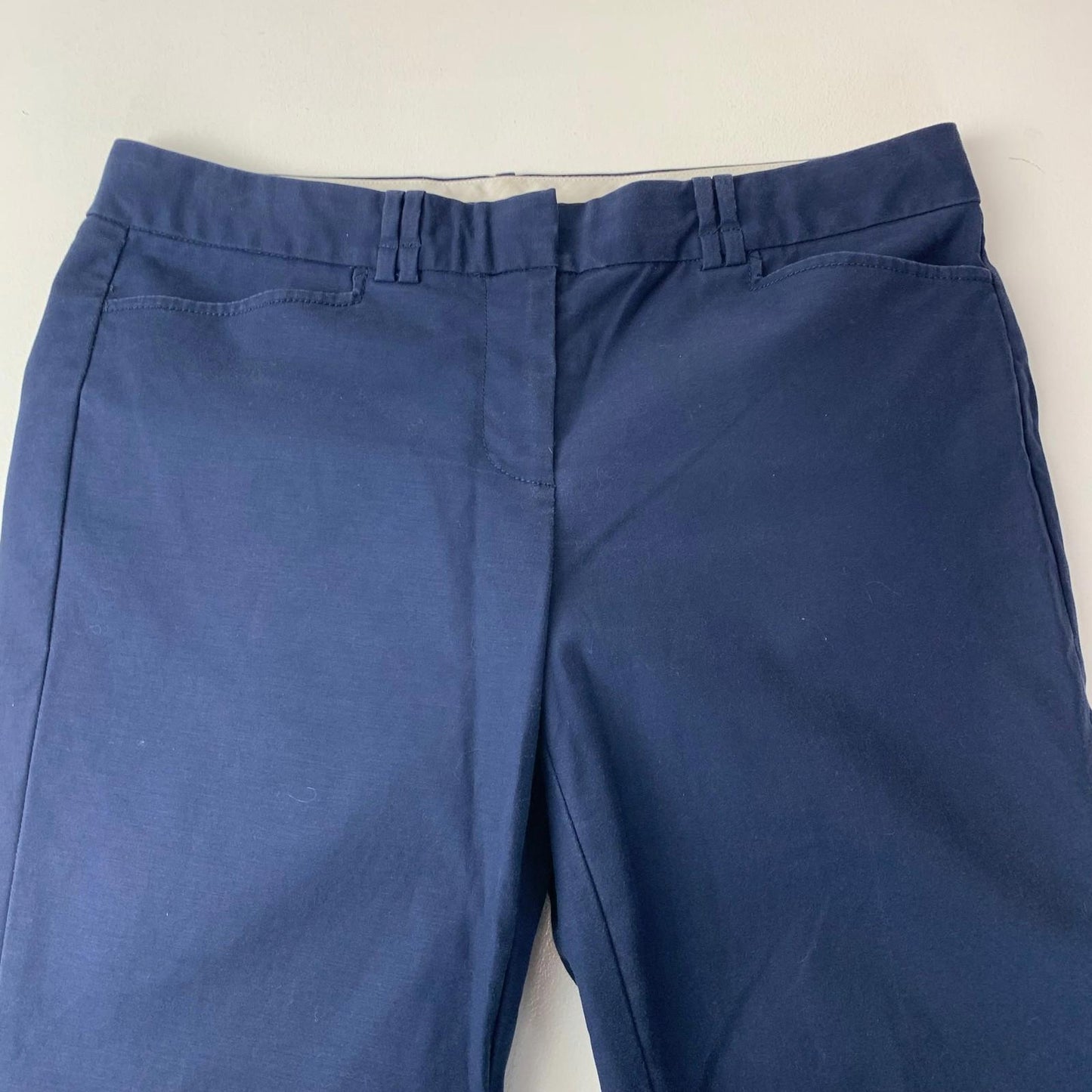 Tommy Hilfiger Parker Trousers Straight Leg Chino Navy Blue Women UK 16