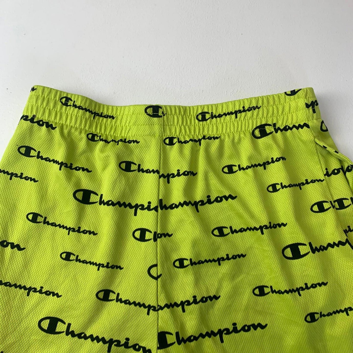 Champion Athletic Shorts Bold Logo Print Yellow Boys 18/20