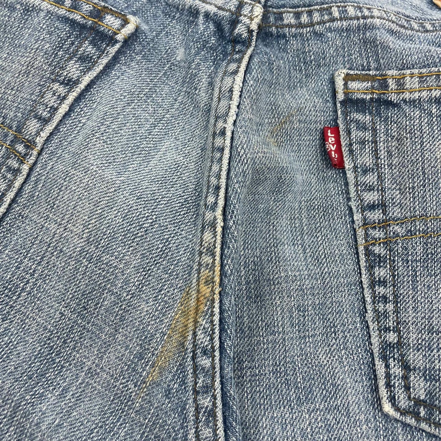 LEVI'S 514 Straight Leg Denim Jeans Distressed Blue Mens W32