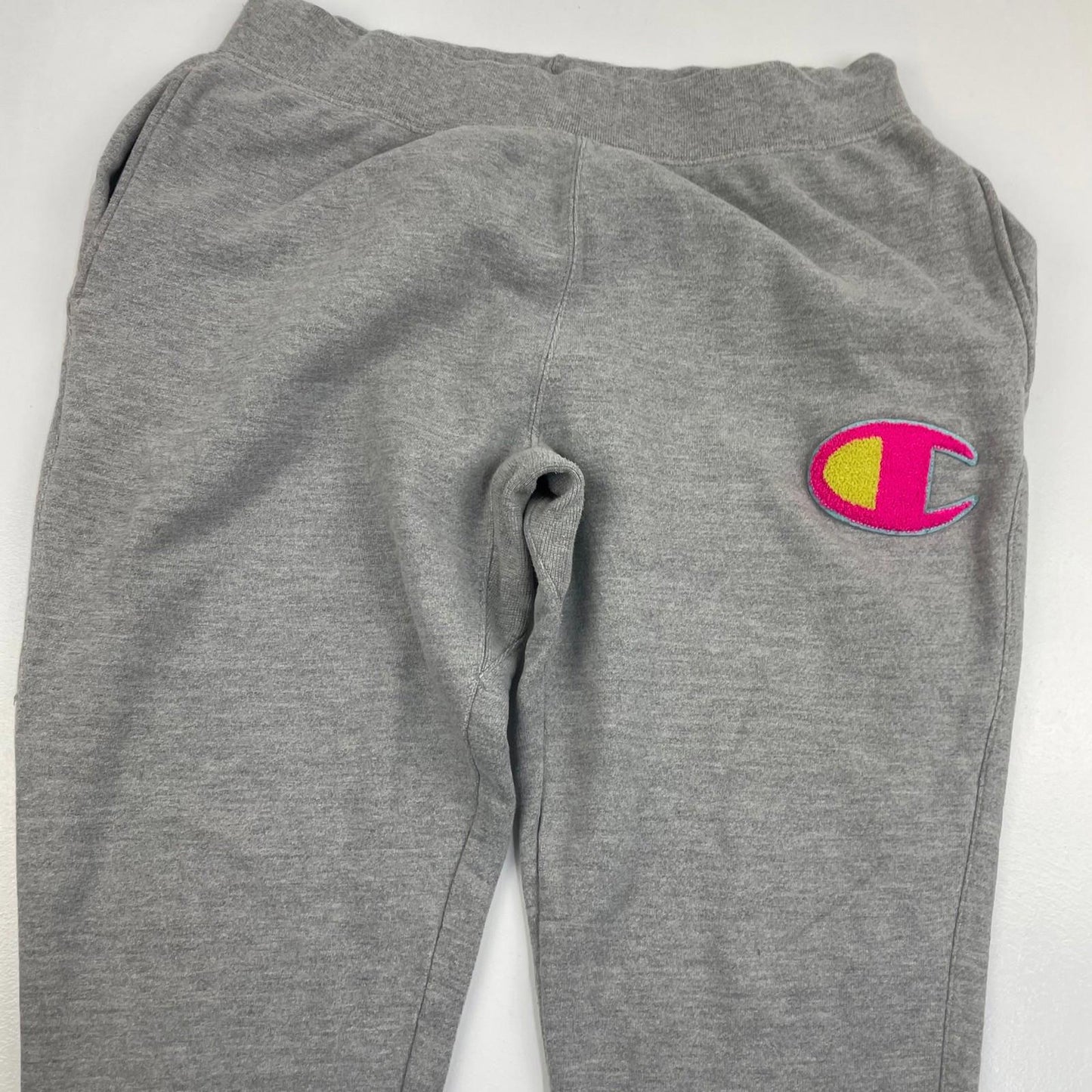 Champion Reverse Weave Jogger Trousers Embroidered Logo Grey Womens XL