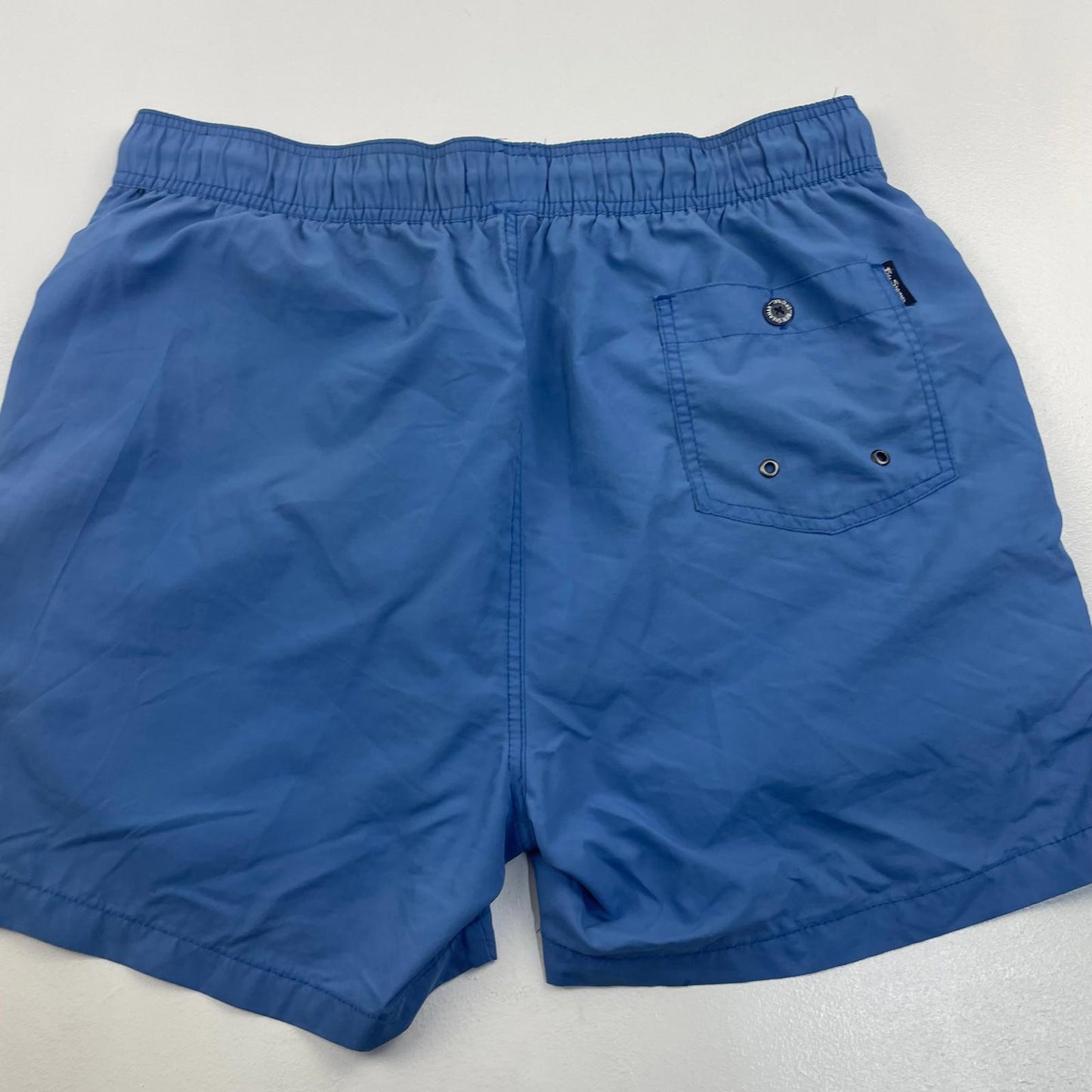 BEN SHERMAN Swim Shorts Quick Dry Elastic Waist Blue Mens XL