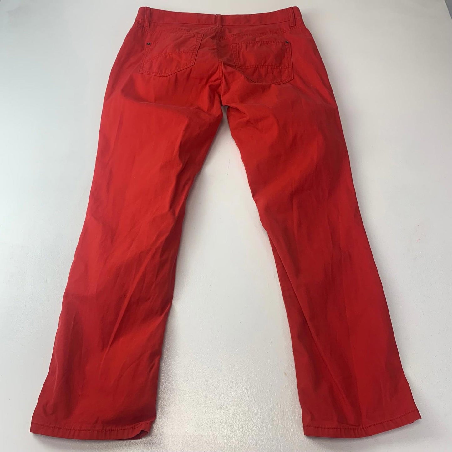 Tommy Hilfiger Red Trousers Straight Cotton Stylish Mens 32/30