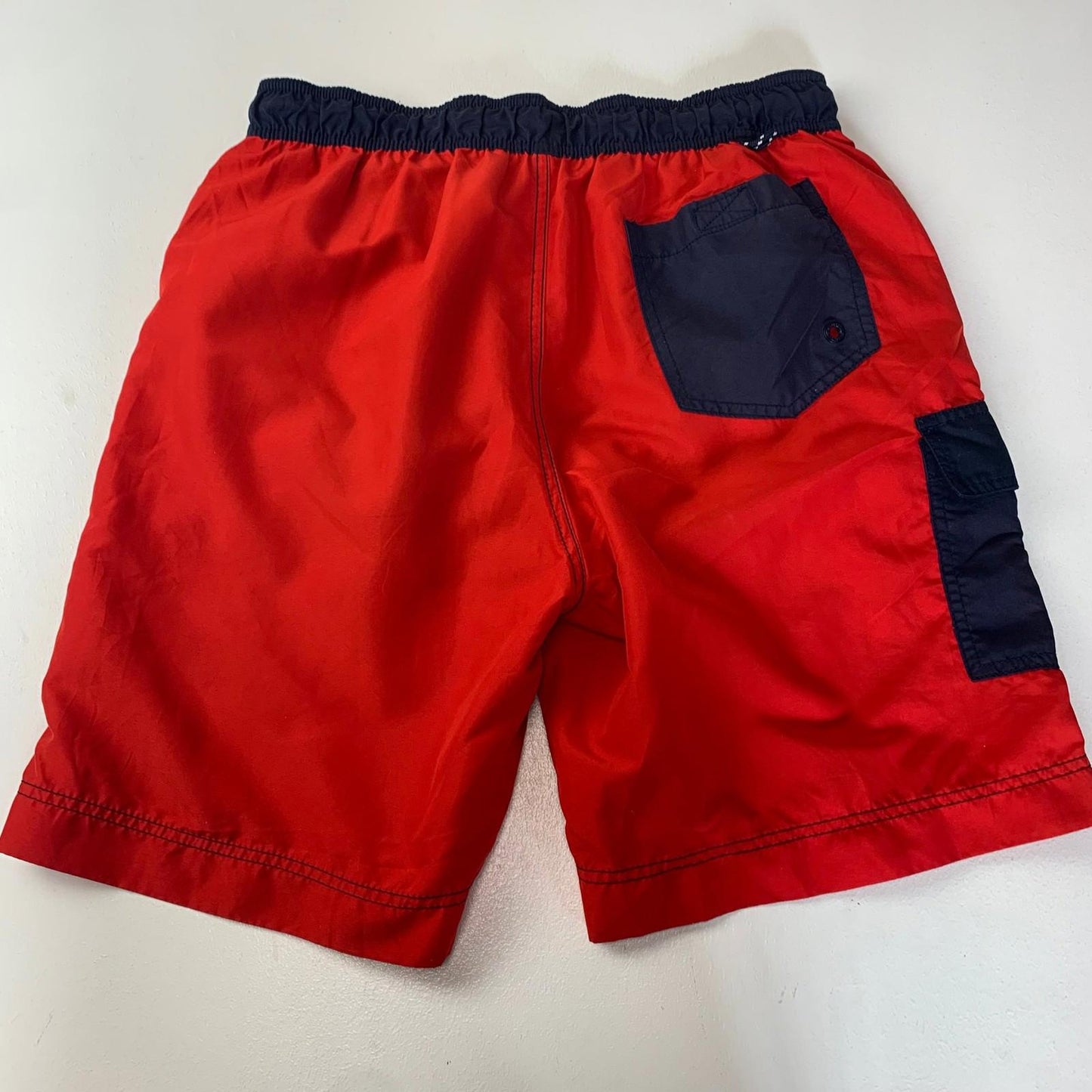 Tommy Hilfiger Swim Shorts Red Colourblock Pocket Swimwear Mens L