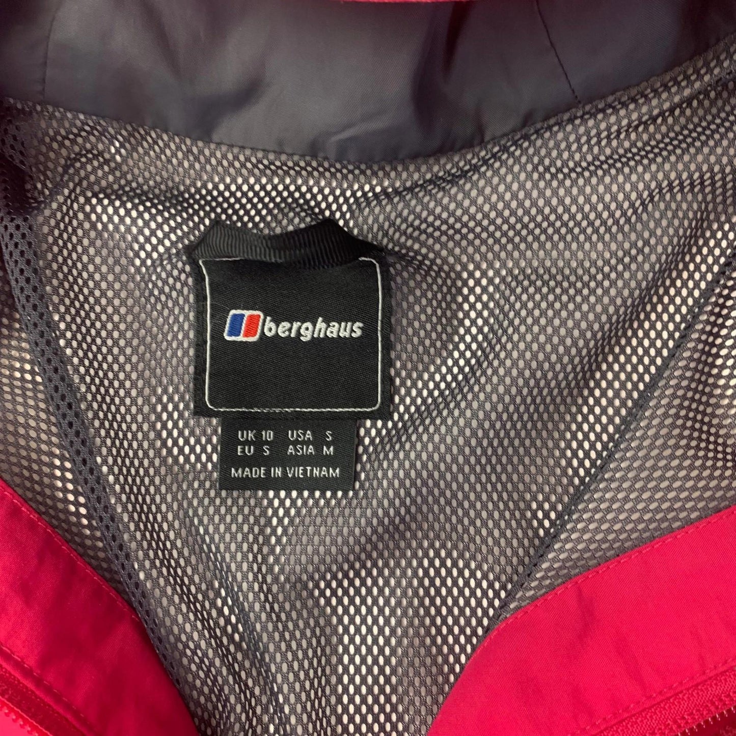 Berghaus Hydroshell Waterproof Jacket Outdoor Hiking Red Womens UK 10