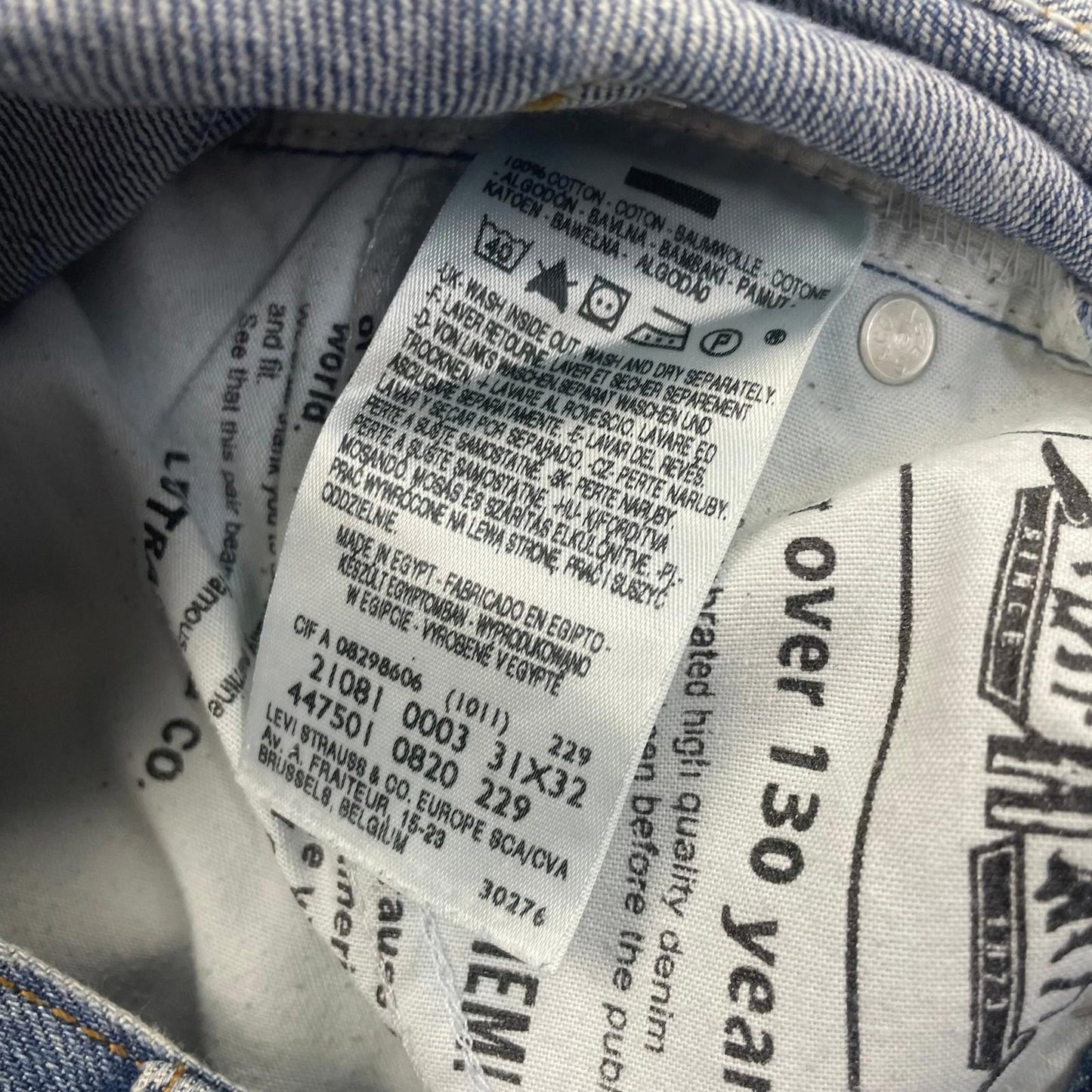 Levi's 210 Jeans Straight Leg Blue Denim Mens W31 L32