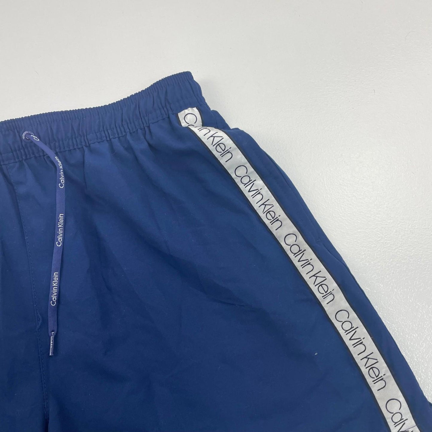 CALVIN KLEIN Swim Shorts Logo Tape Blue Mens Large
