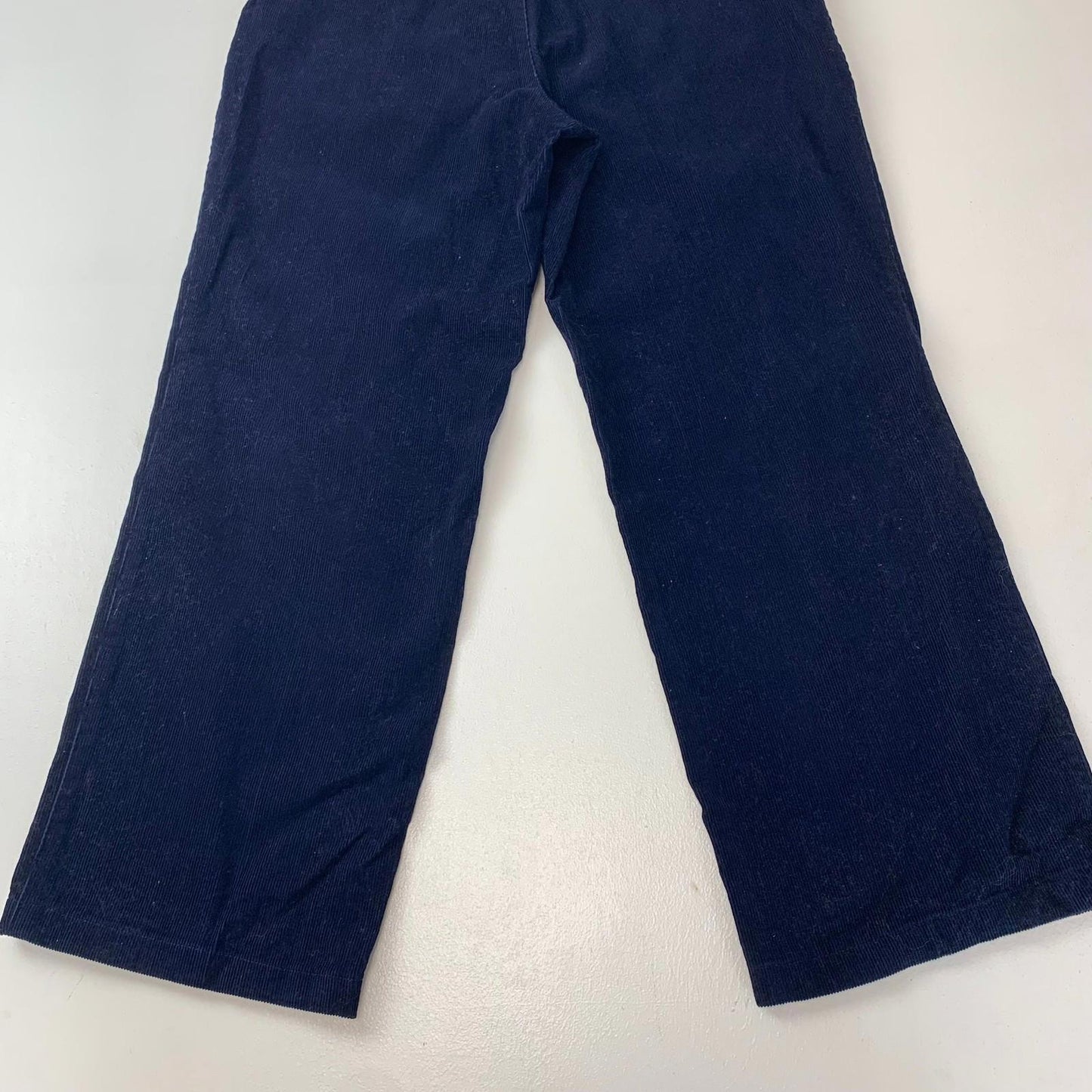 Corduroy Wide-Leg Trousers Casual Style Retro Blue Womens Size UK 8