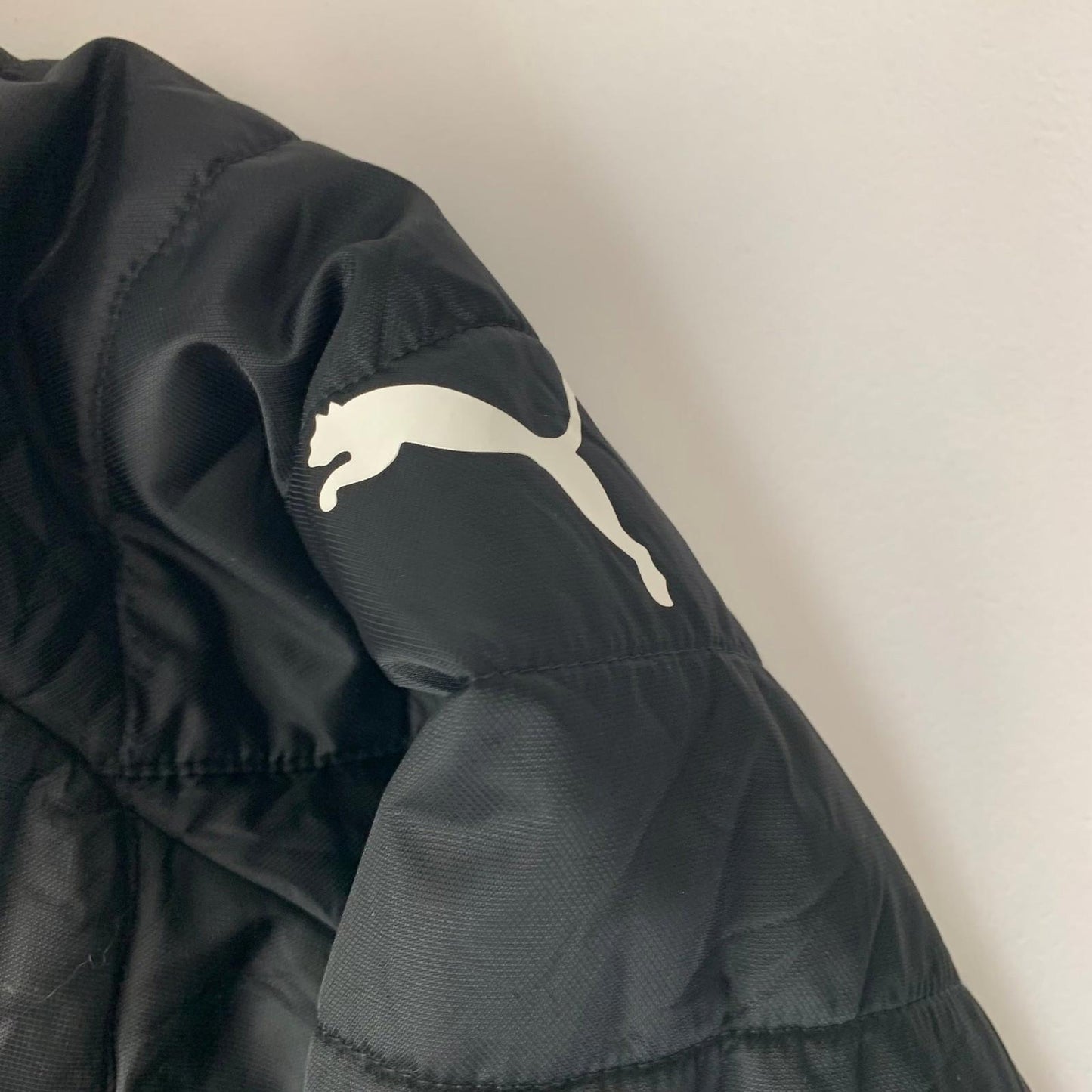 Puma Jacket Fleece Lined Warm Cell Black Zip Pockets Mens L