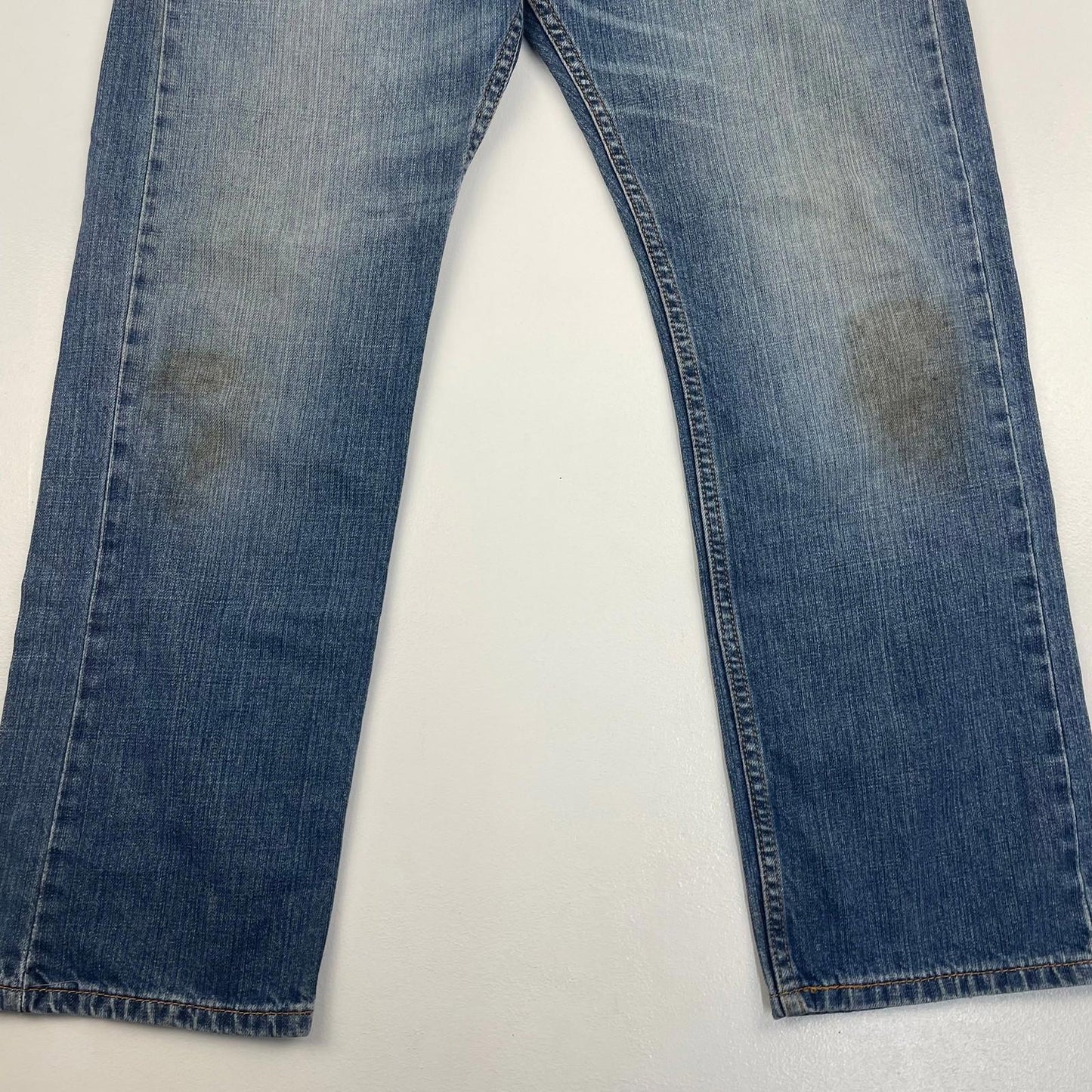 LEVI'S 505 Jeans Straight Fit Blue Denim Vintage Washed Mens W34 L30