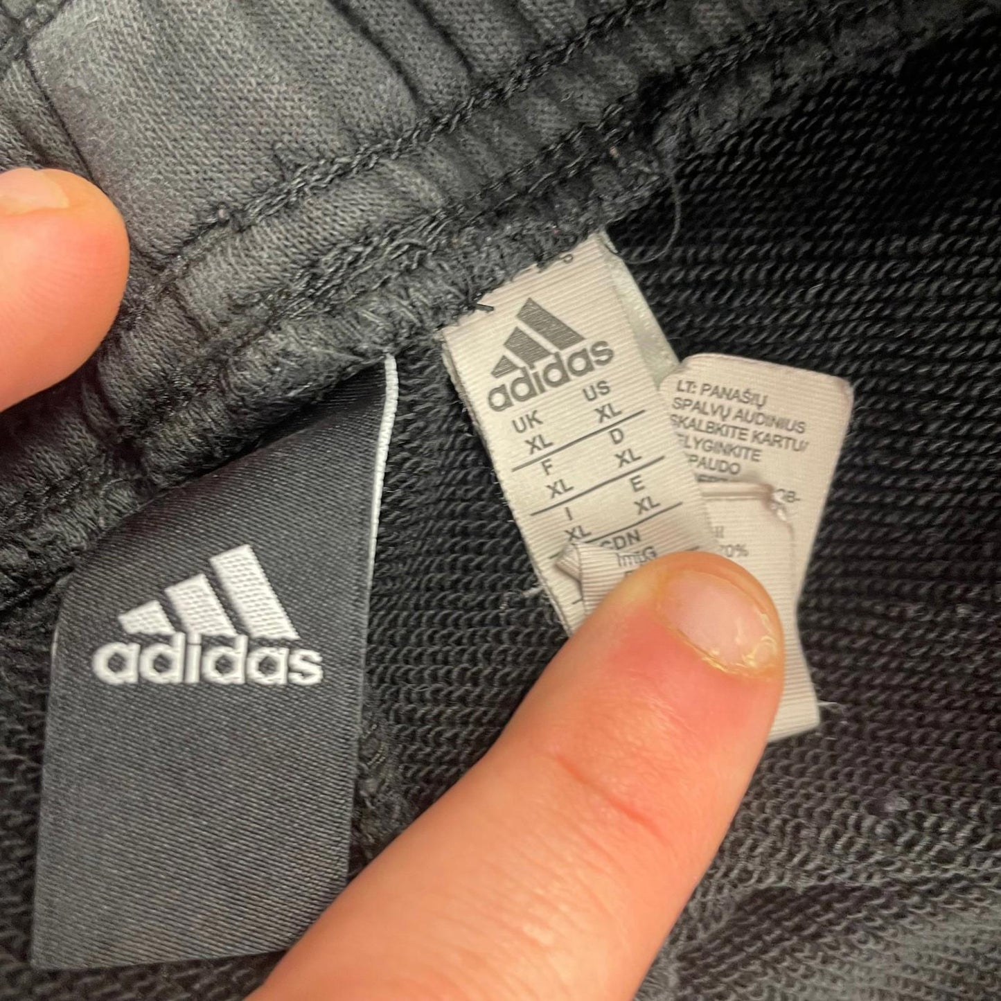 ADIDAS Athletic Shorts Drawstring Black Men's XL