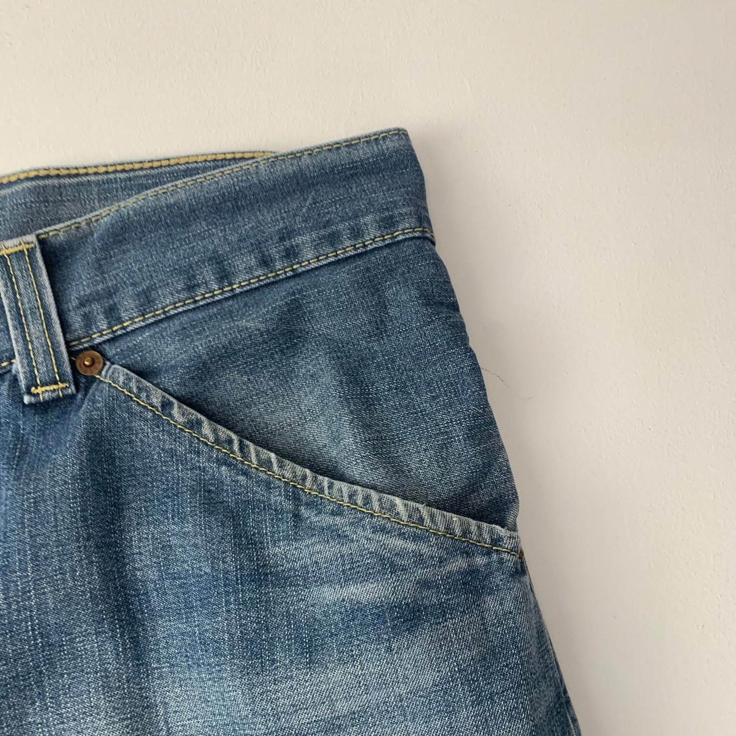 Levi's Denim Jorts Light Wash Button Fly Casual Relaxed Fit Blue Mens 38