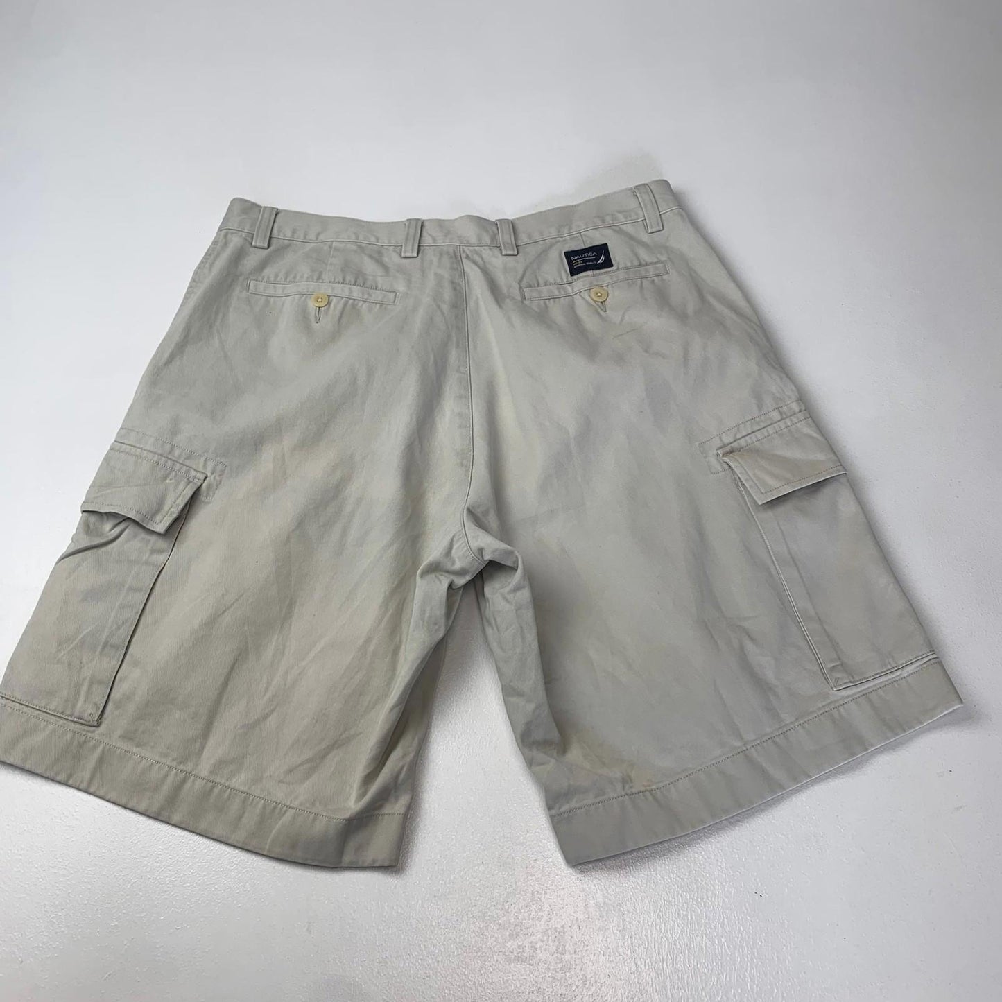 NAUTICA Cargo Shorts Relax Fit Beige Pockets Mens 36