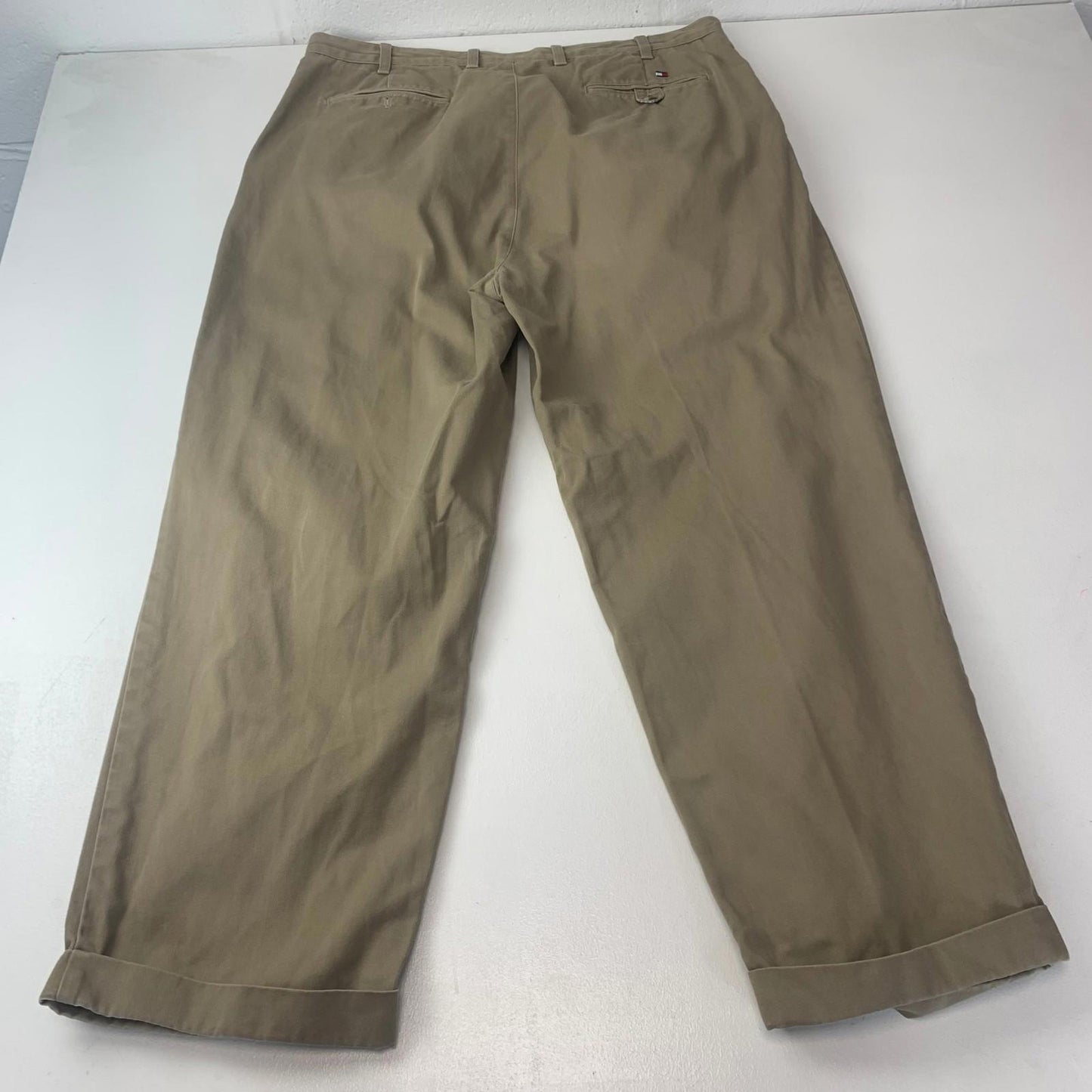 Tommy Hilfiger Trousers Vintage Khaki Pleated Relaxed Fit Mens W40 L30