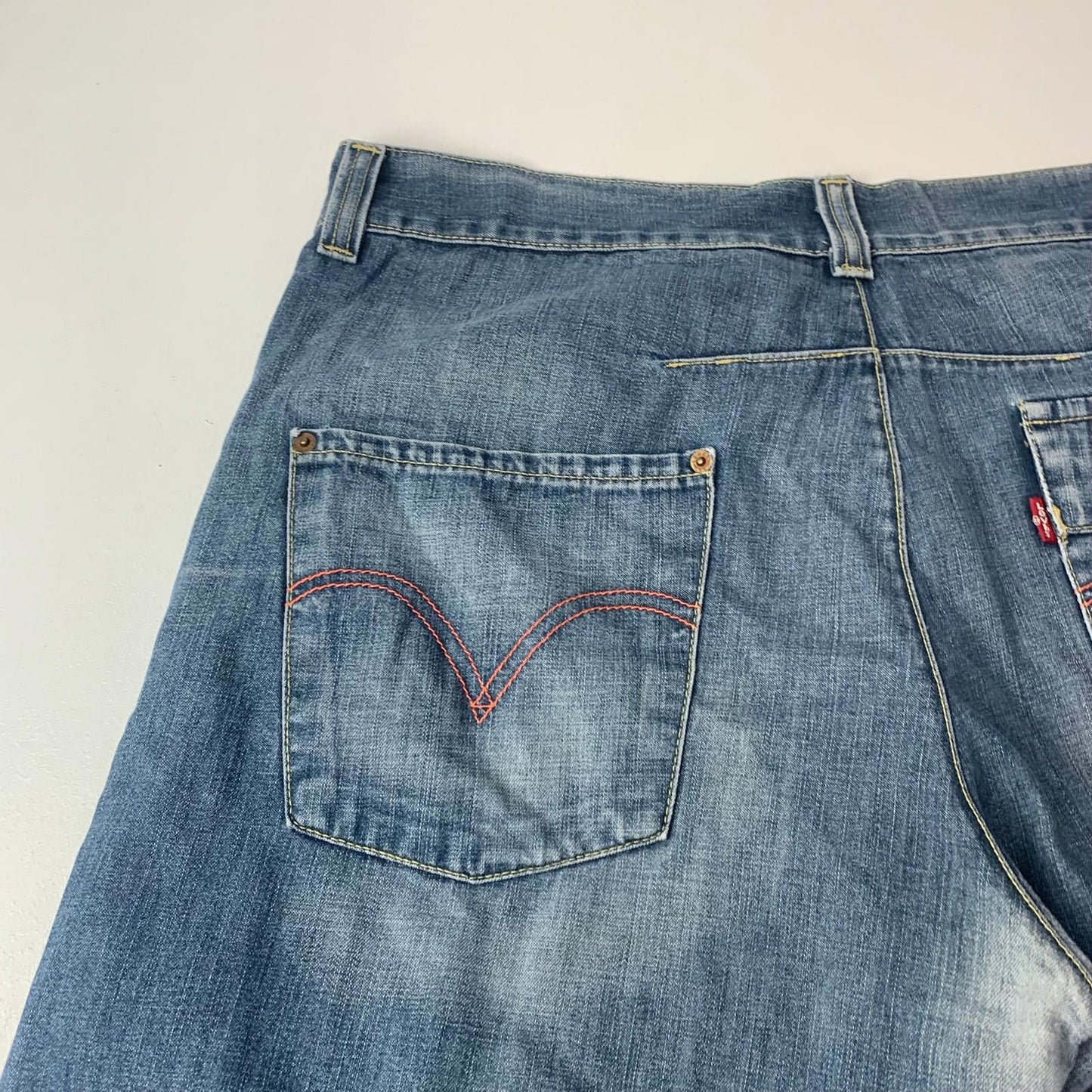 Levi's Denim Jorts Light Wash Button Fly Casual Relaxed Fit Blue Mens 38