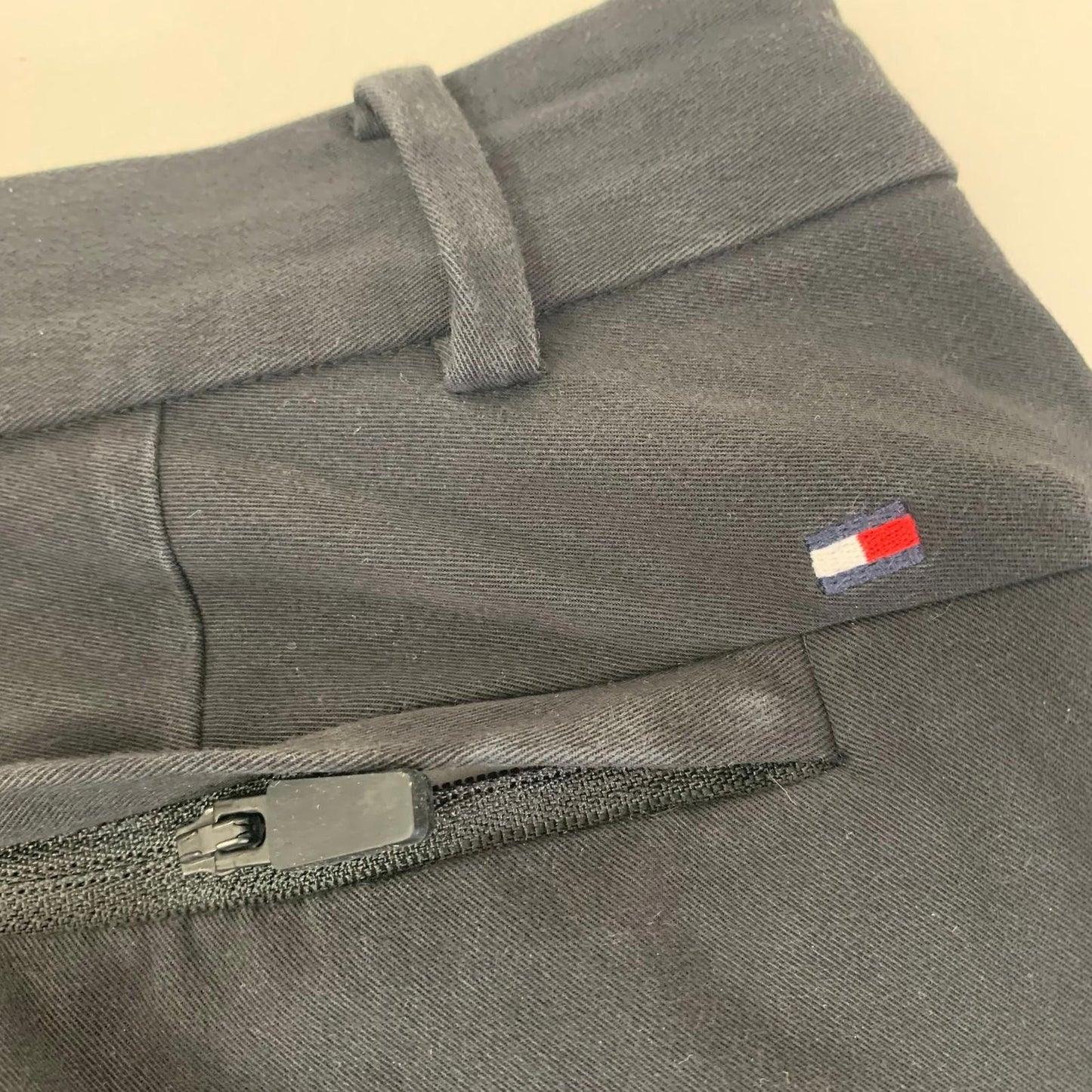 Tommy Hilfiger Trousers Straight Leg Zip Pockets Black Women UK 14