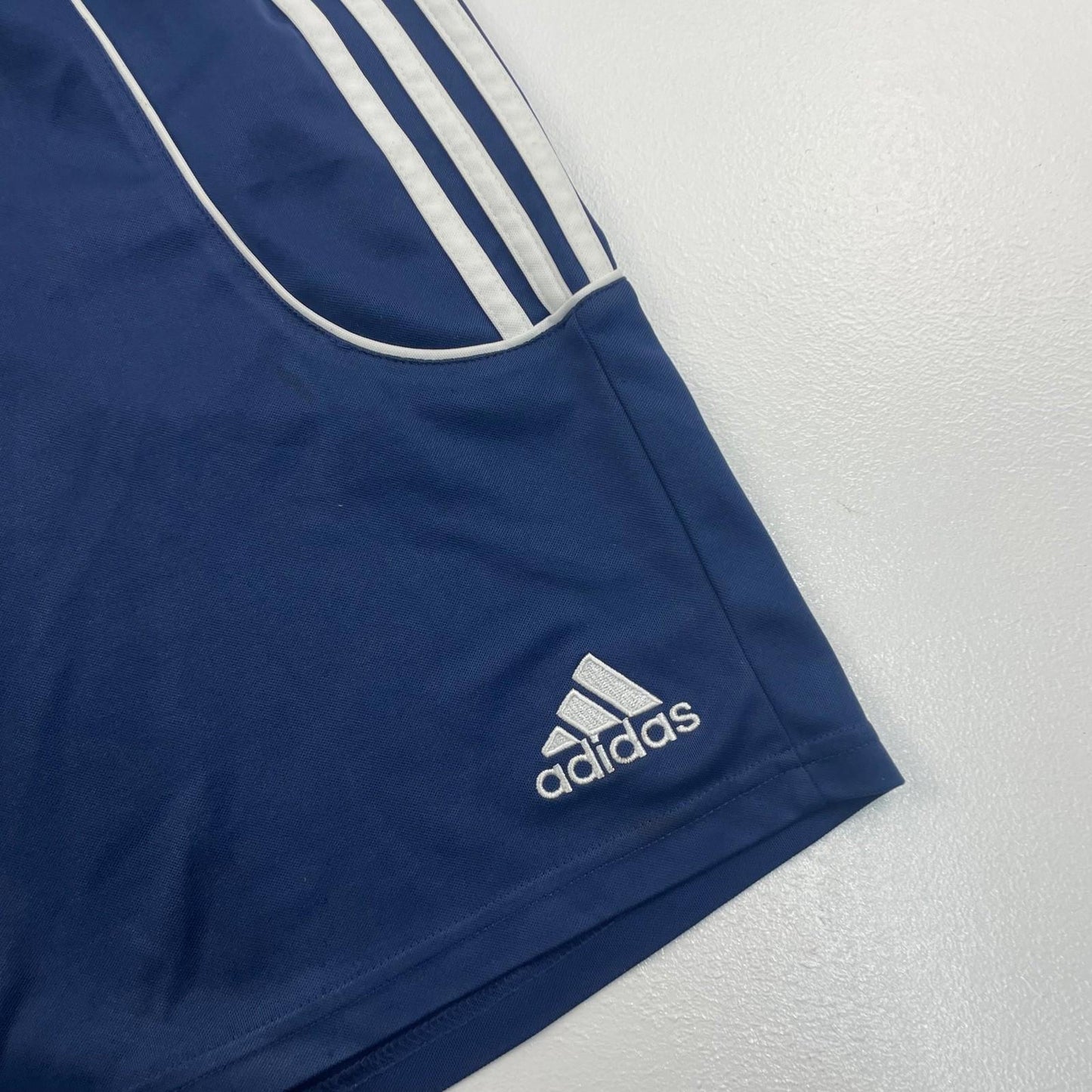 ADIDAS CLIMALITE Sports Shorts Blue 3-Stripes Logo Mens UK 38