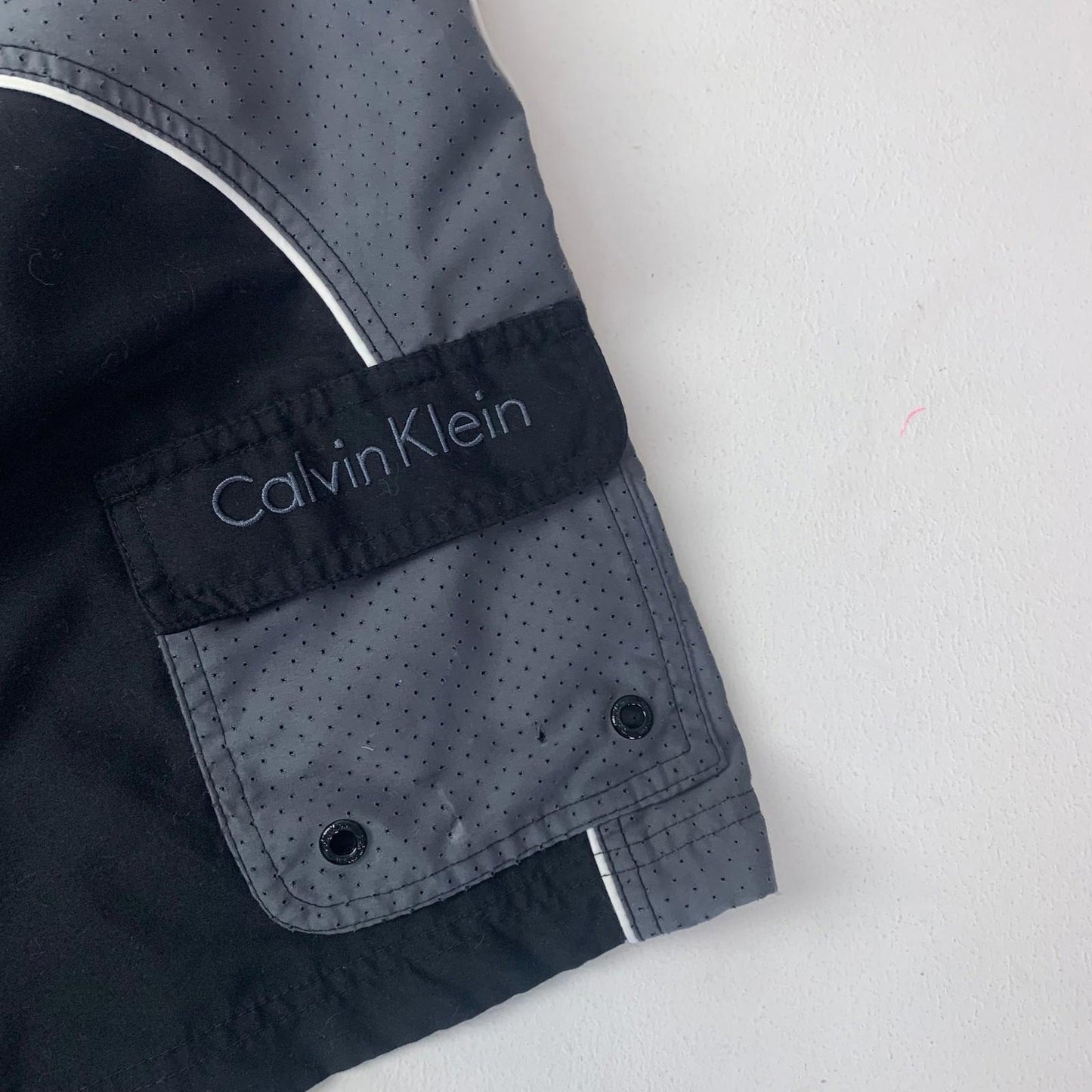 Calvin Klein Swim Shorts Black Grey Drawstring Active Mens M