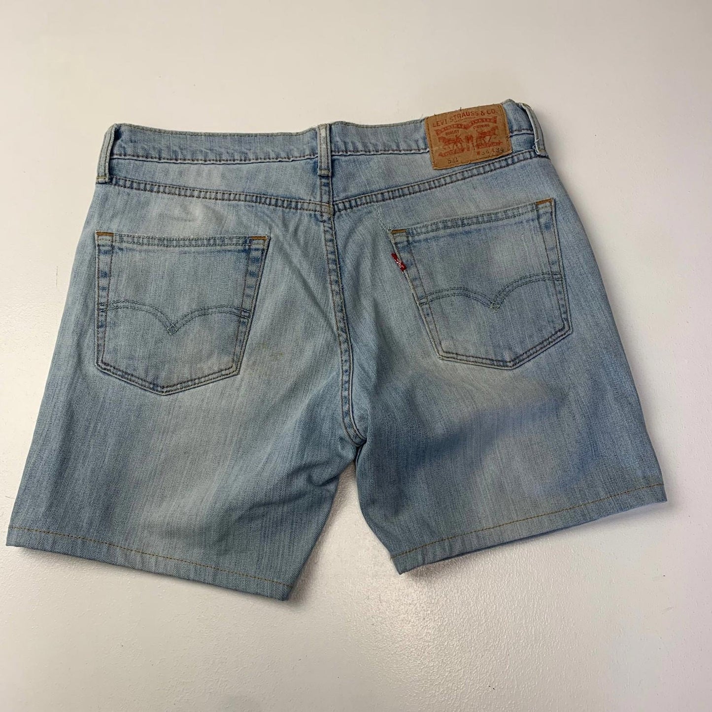 LEVI STRAUSS Denim Shorts Casual Light Wash Blue Summer Mens W34