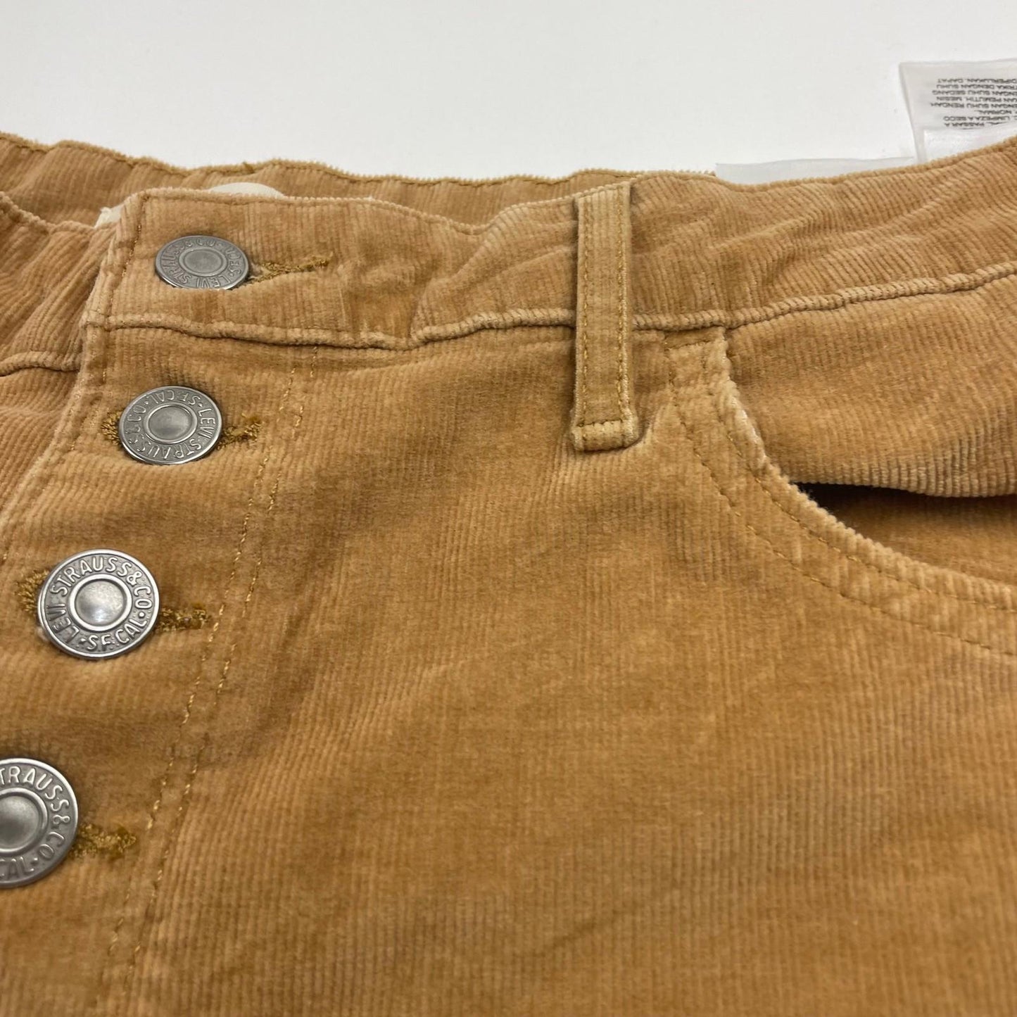 Levi's 721 High Rise Skinny Corduroy Trousers Button Fly Brown Women UK 12